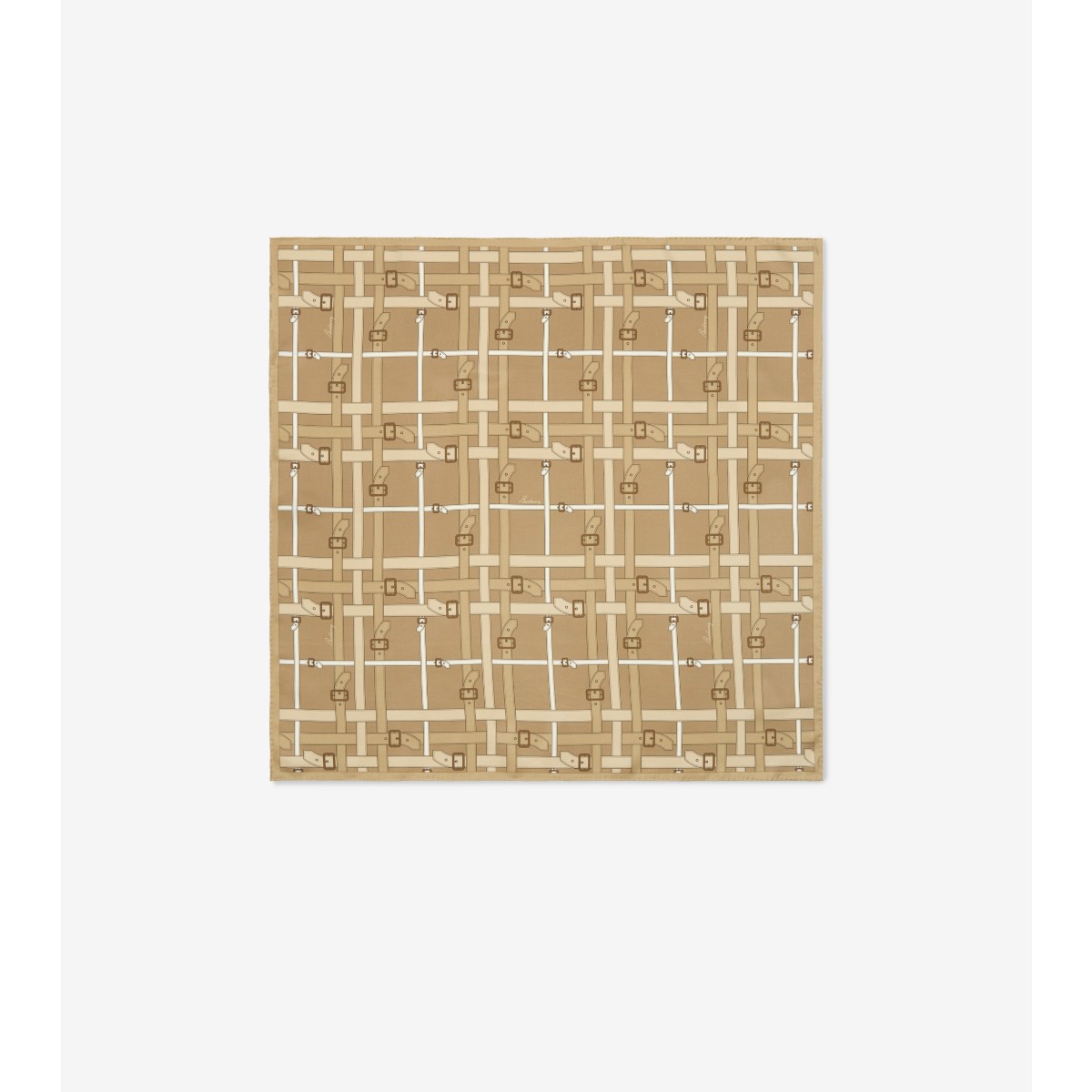 Burberry Belt Check Silk Scarf In Gold