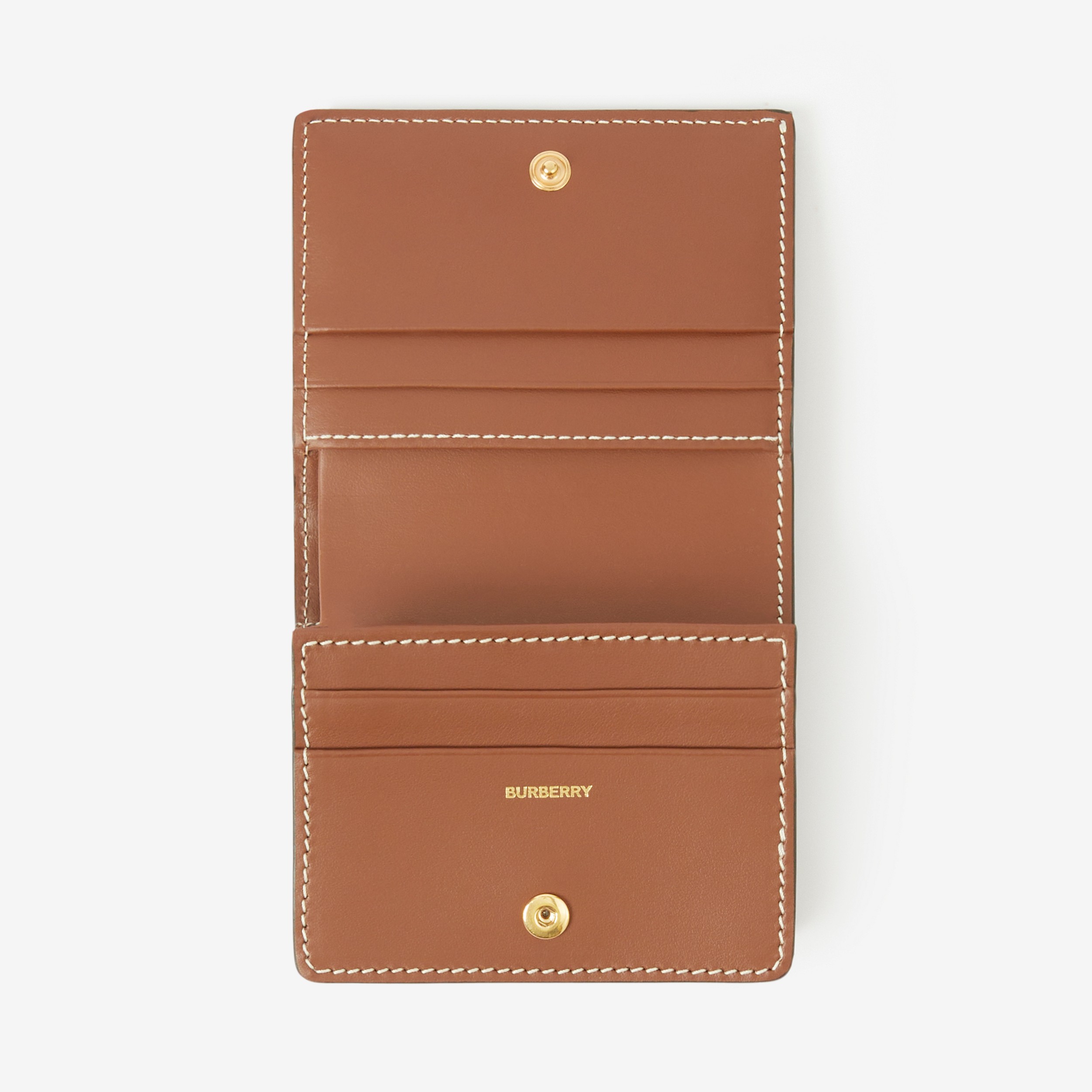 Petit portefeuille à rabat en cuir et Vintage Check (Hâle) - Femme | Site officiel Burberry® - 4