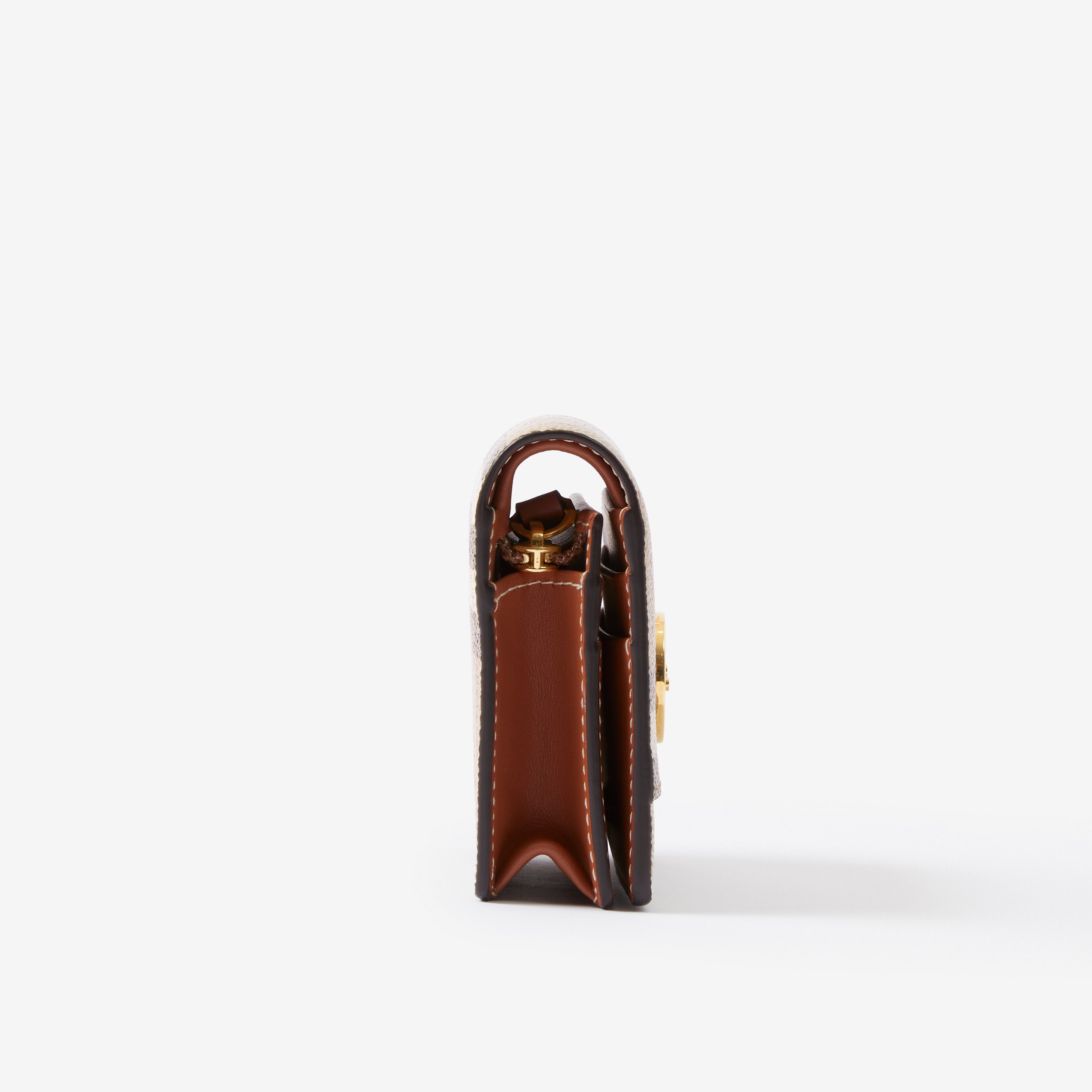 Kleine Faltbrieftasche aus Check-Gewebe und Leder (Vintage-beige) - Damen | Burberry® - 3