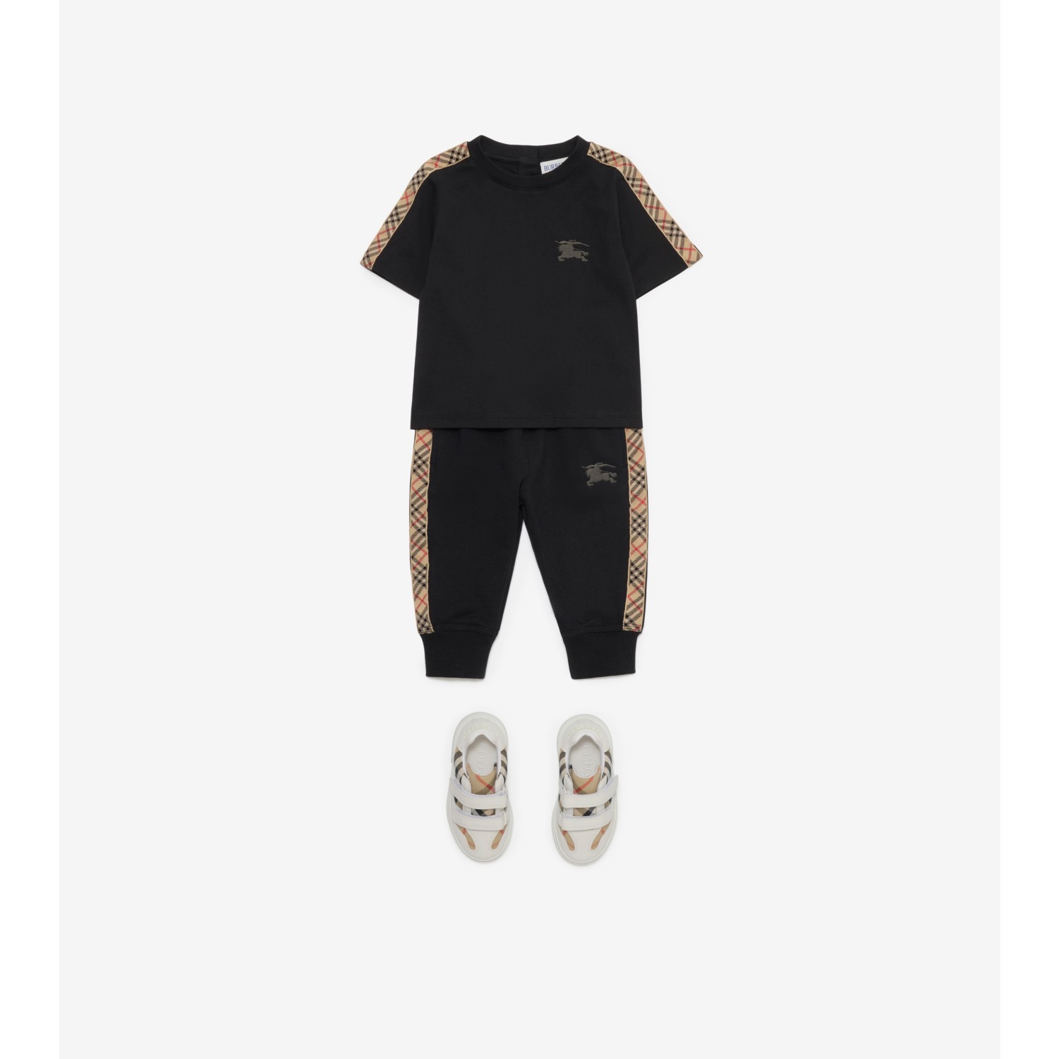 Check Trim Cotton T-shirt