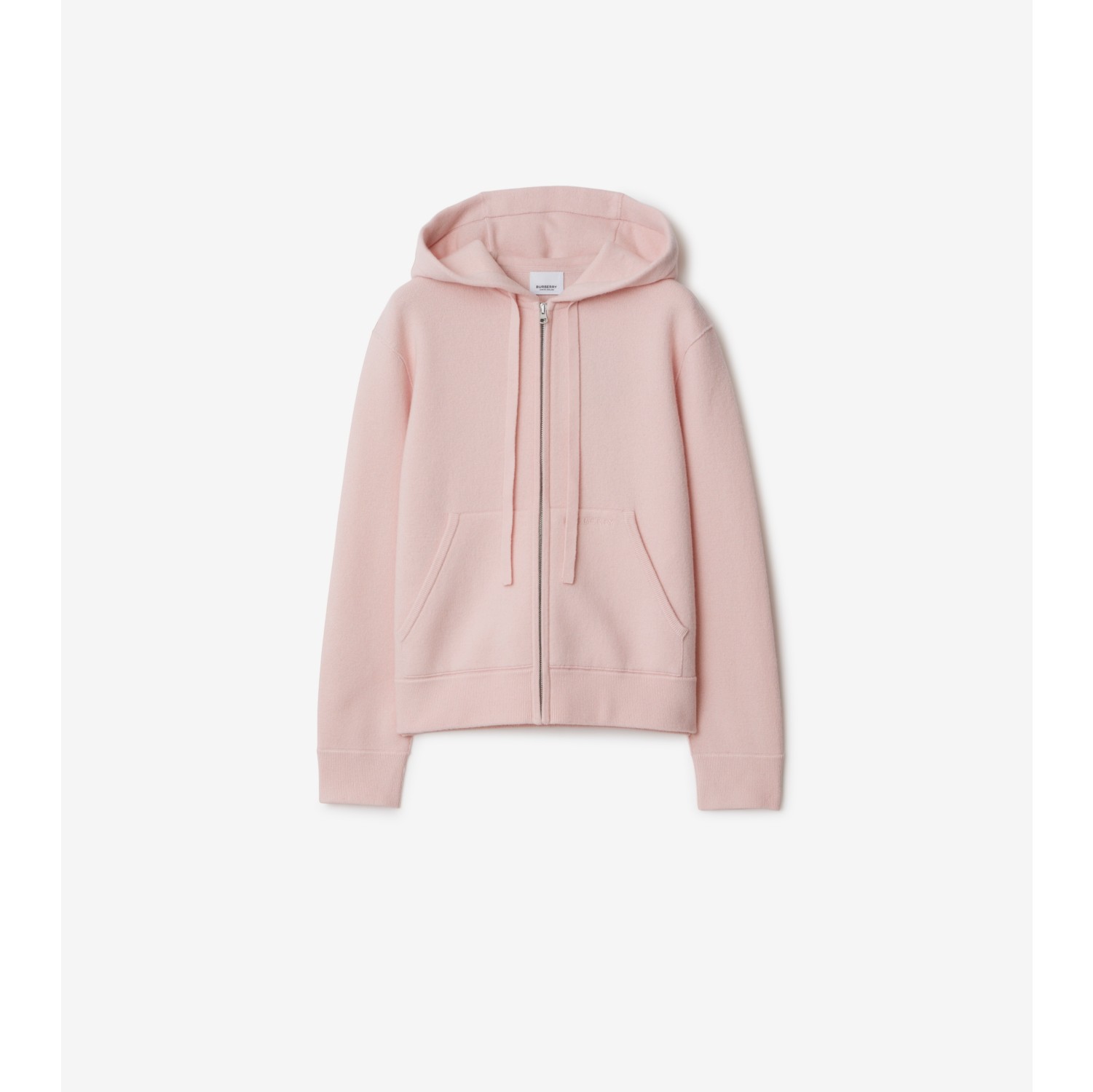 Cashmere Blend Zip Hoodie in Soft pink Women Burberry Official