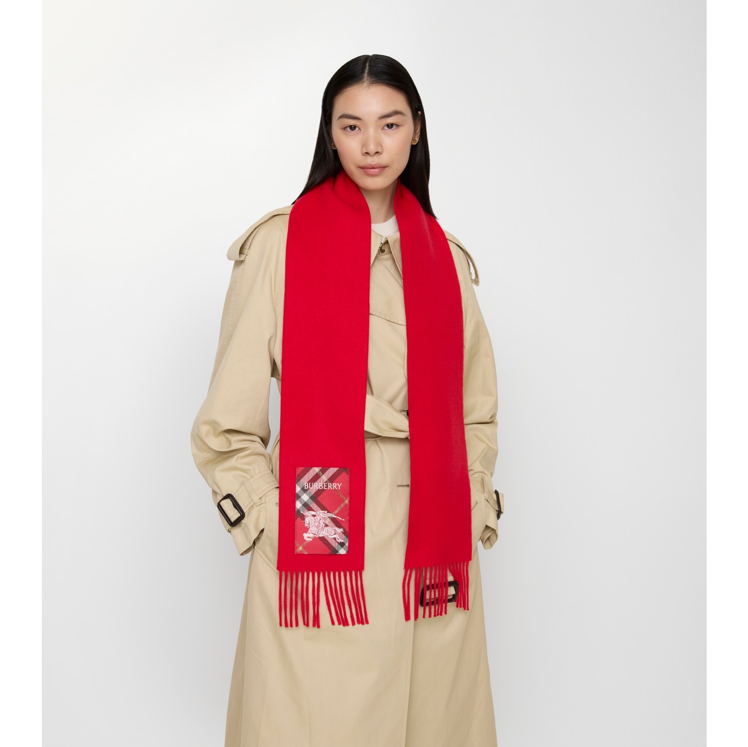 Check Label Cashmere Scarf