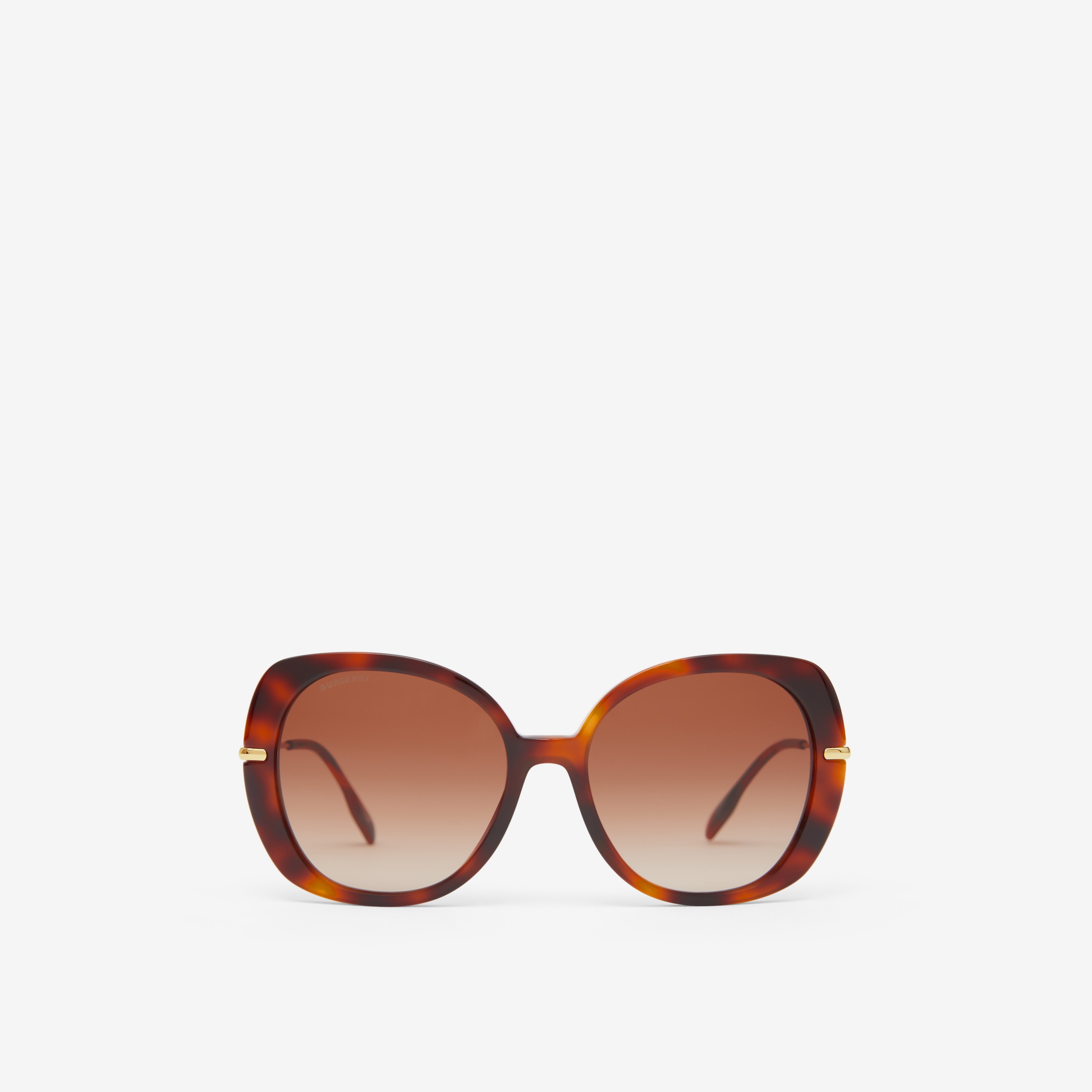 Icon Stripe Detail Square Frame Sunglasses in Warm Tortoiseshell - Women |  Burberry® Official