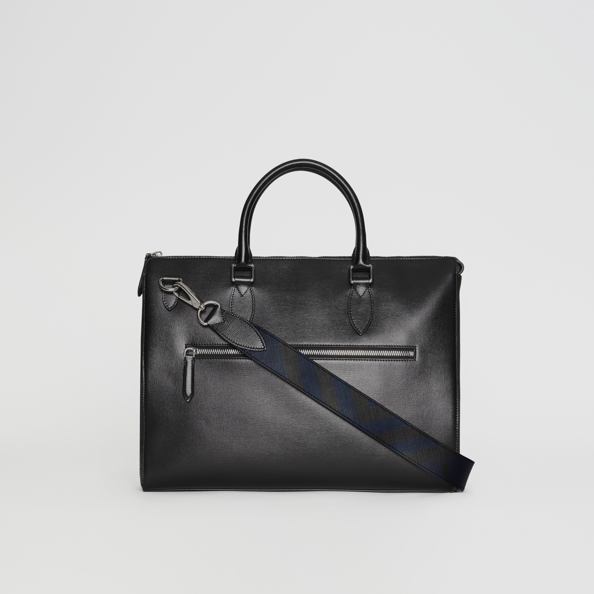 Large London Leather Briefcase in Black - Men | Burberry United States