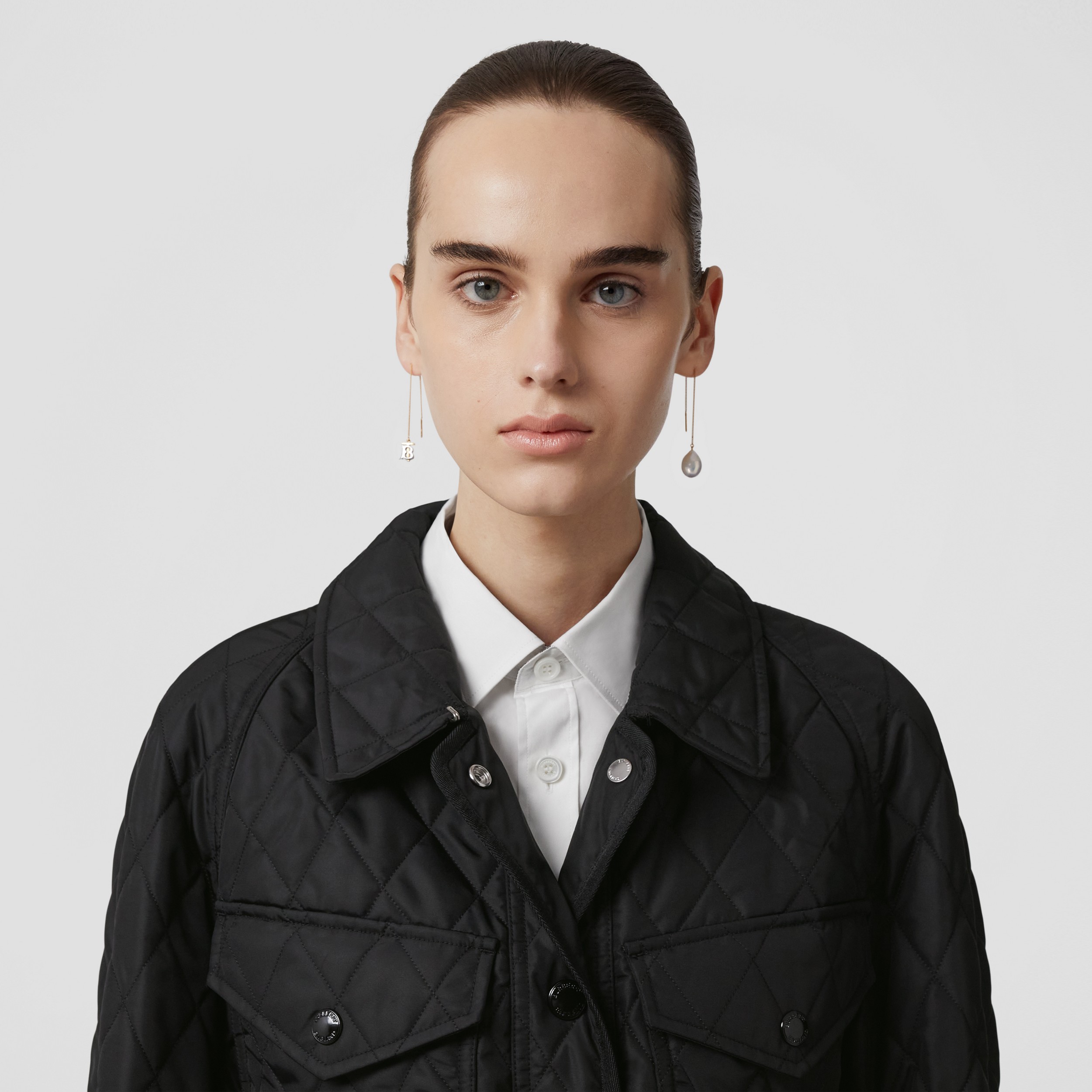 Diamond Quilted Nylon Canvas Field Jacket in Black - Women | Burberry® Official - 2