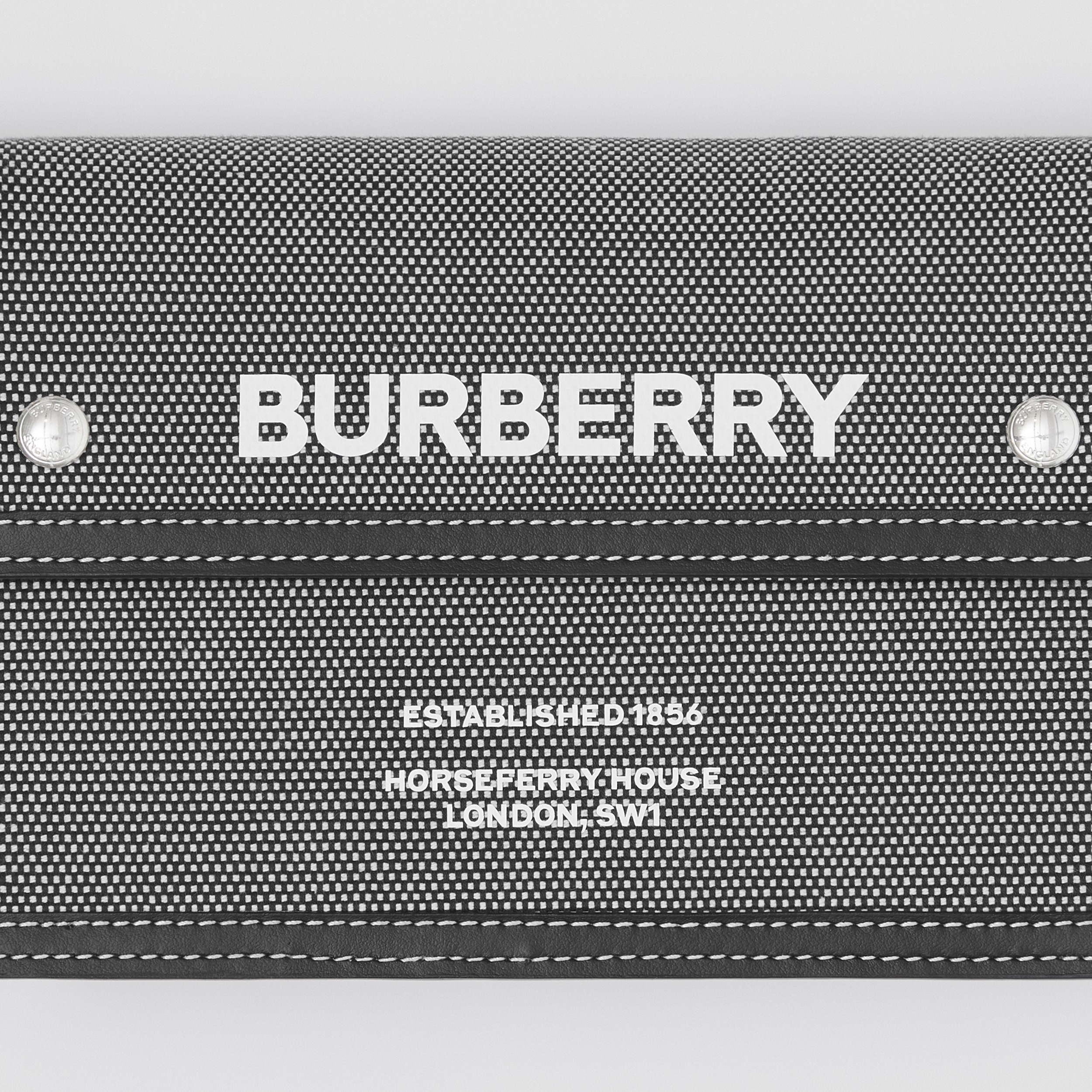 Horseferry Print Canvas and Leather Crossbody Bag in Black/grey | Burberry® Official - 2