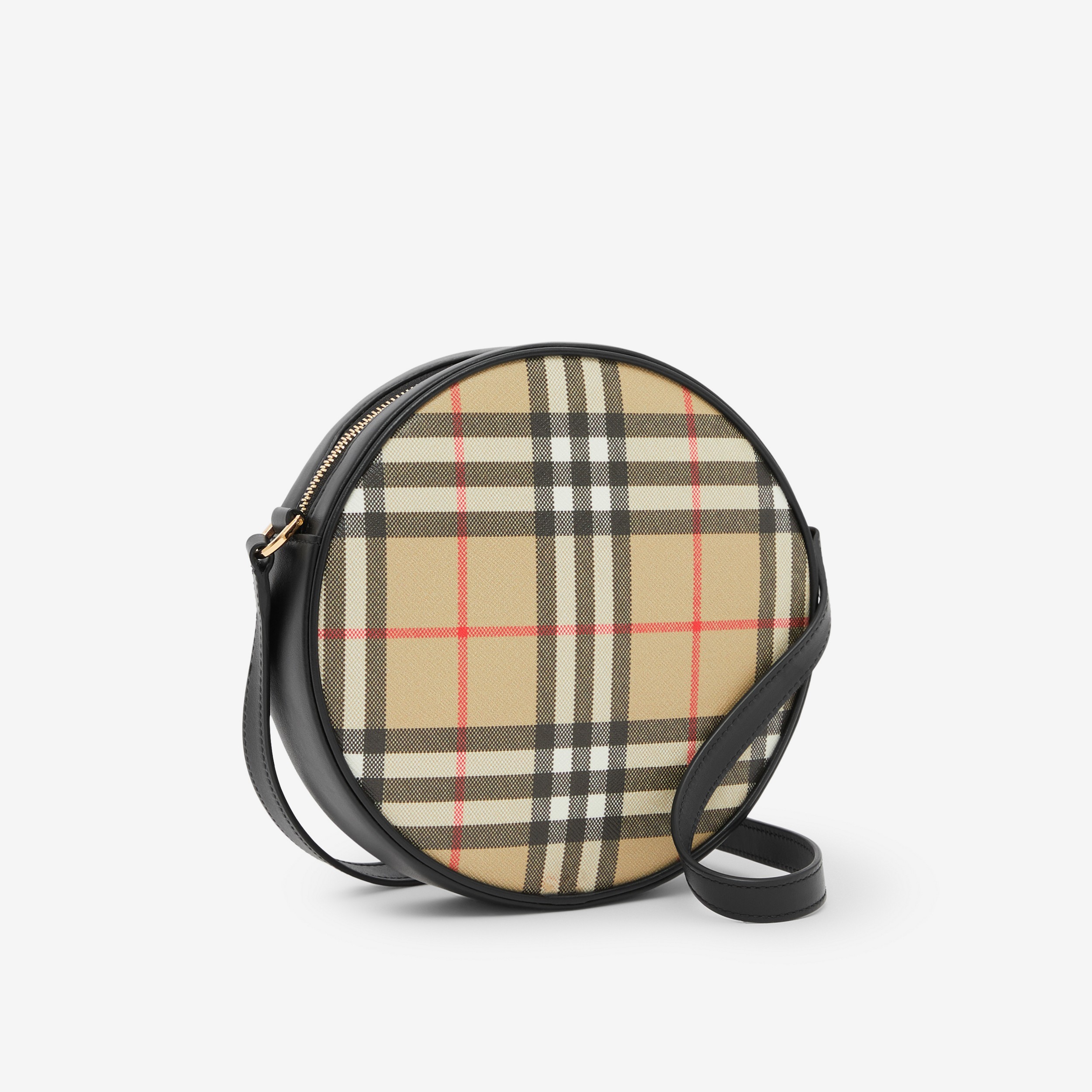 Vintage Check and Leather Louise Bag in Archive Beige/black - Women | Burberry® Official - 2