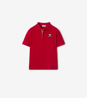 コットン ポロシャツ (ポピーレッド) | Burberry®公式サイト