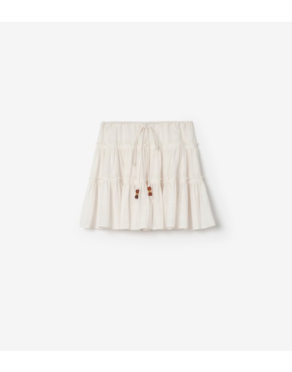 Check Cotton Voile Skirt