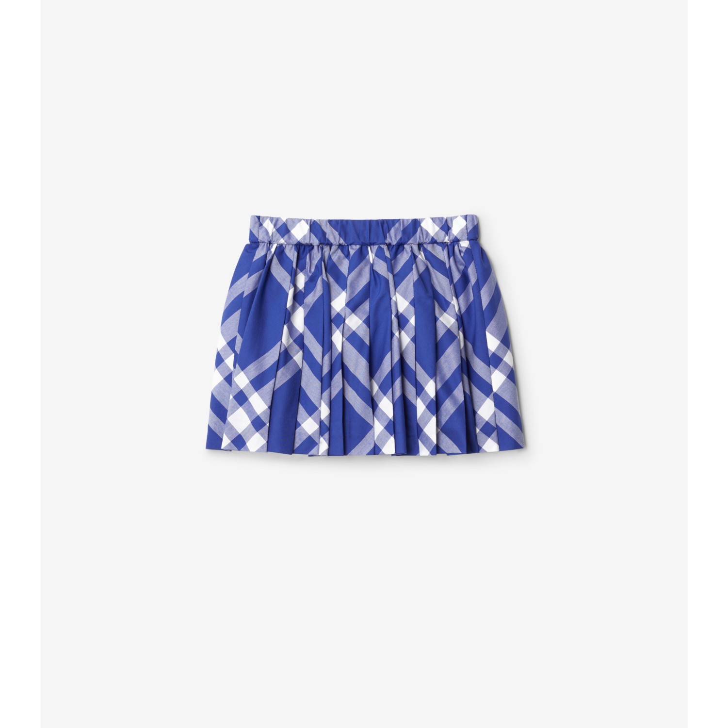 Pleated Check Cotton Skirt