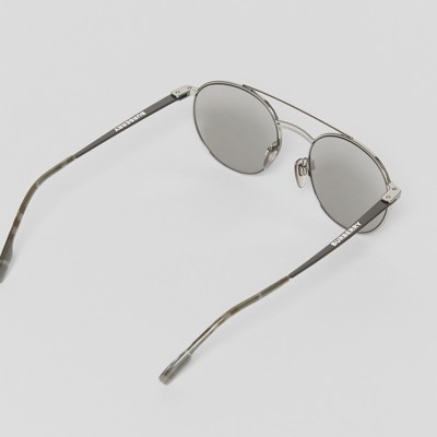 burberry trench collection round frame sunglasses