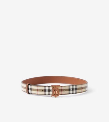 Burberry TB-buckle checked belt - Brown