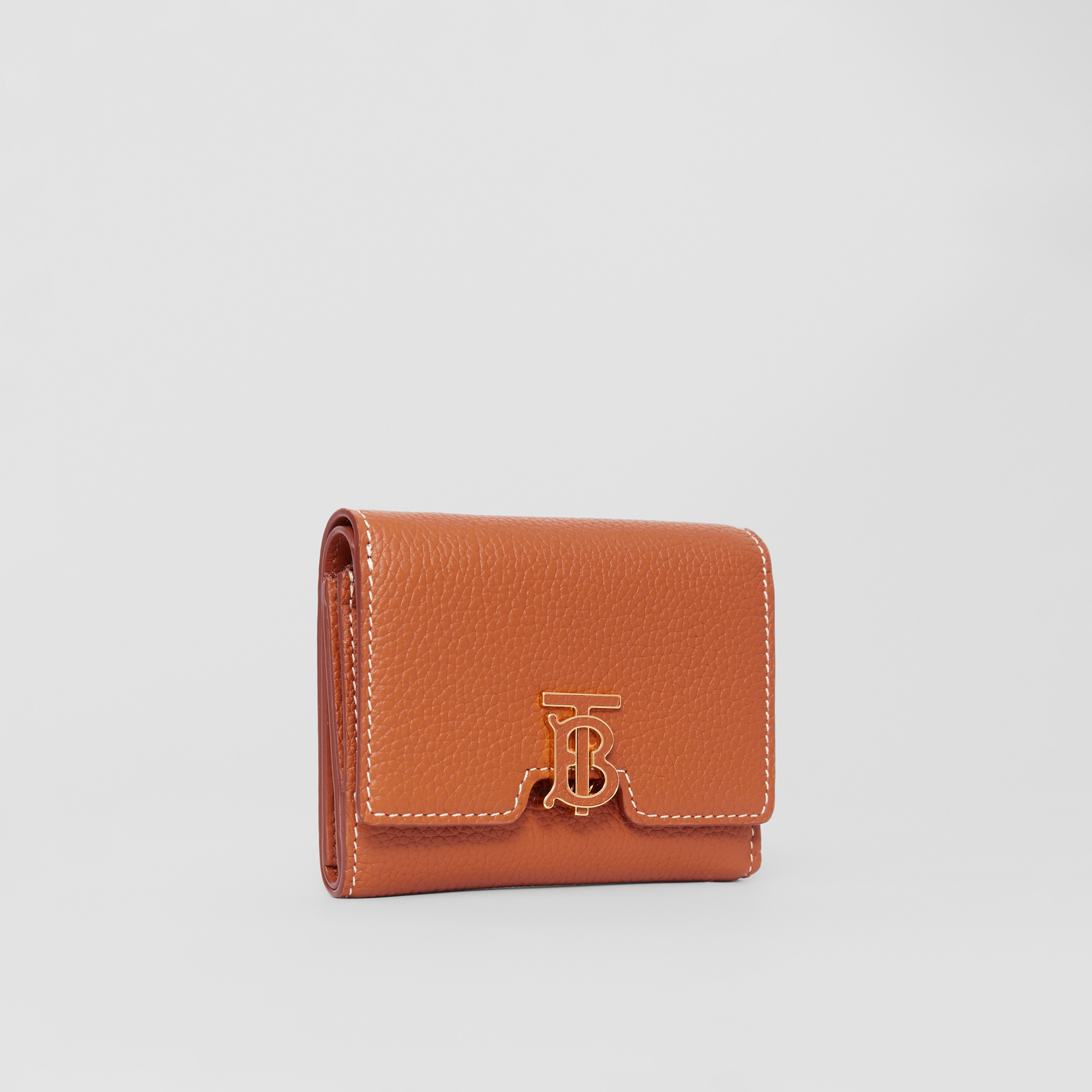 Monogram Motif Grainy Leather Folding Wallet in Warm Russet Brown - Women | Burberry® Official - 4