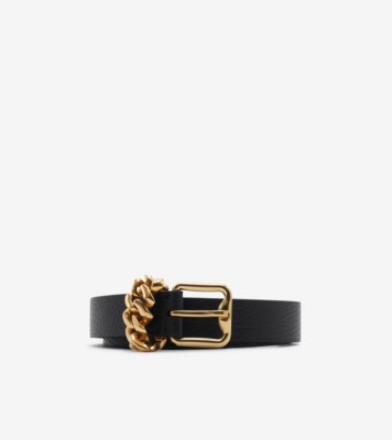 Leather B Buckle Chain Belt In Black - Women | Burberry® Official