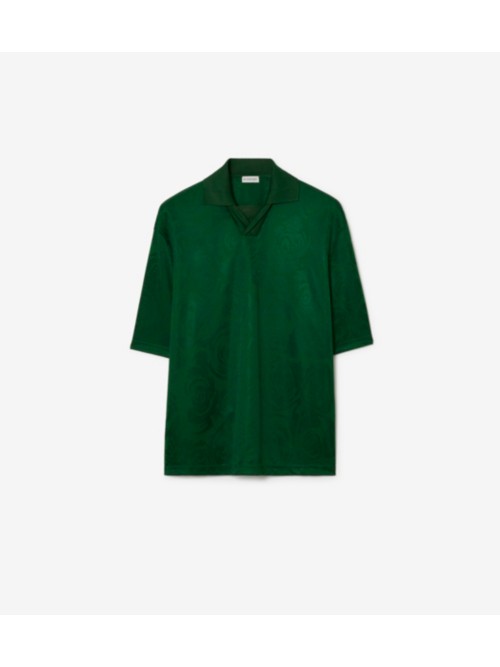 Burberry Rose Jacquard Polo Shirt In Ivy