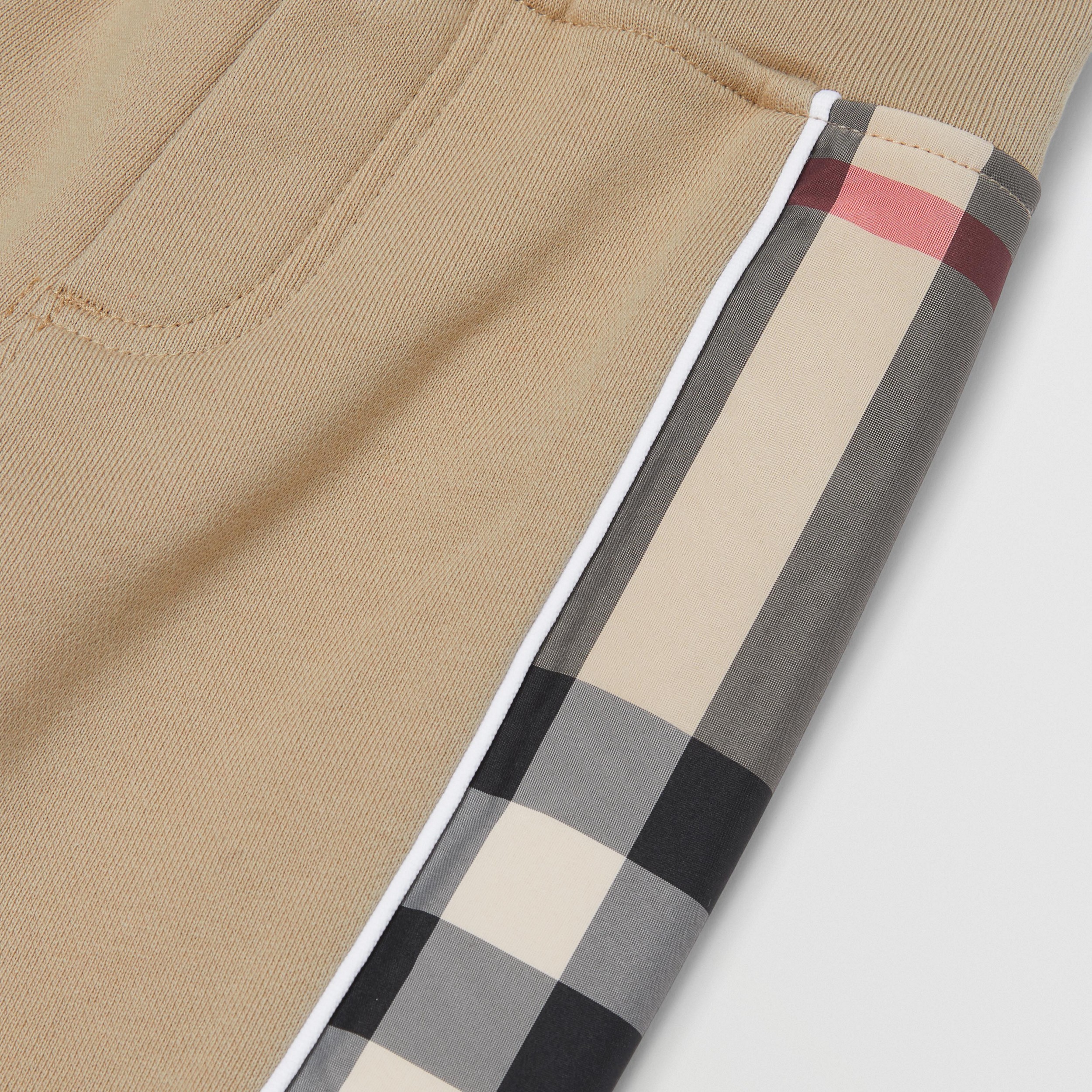 Check Panel Cotton Jogging Pants in Archive Beige - Children | Burberry® Official - 2