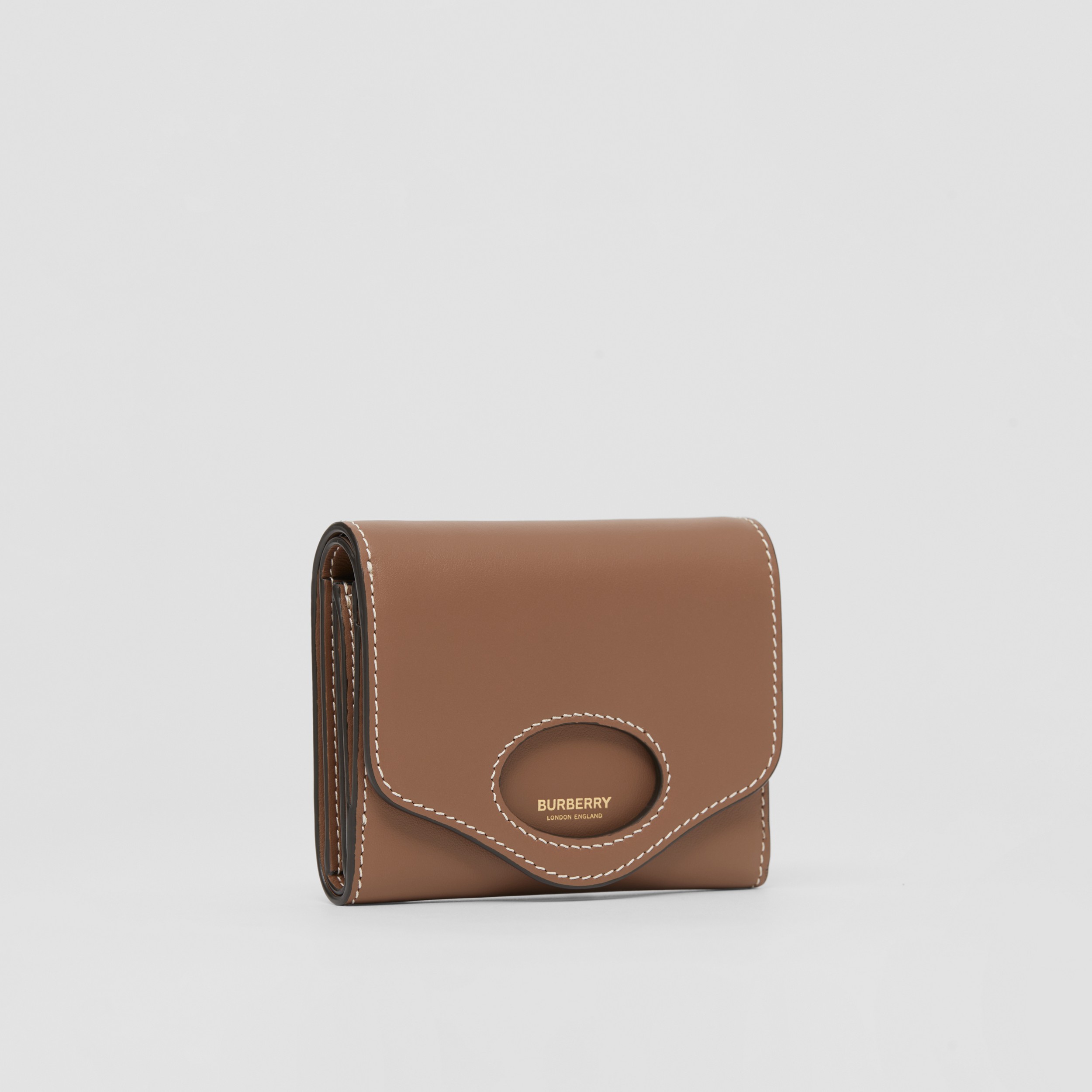 Leather Pocket Wallet in Malt Brown - Women | Burberry® Official - 4