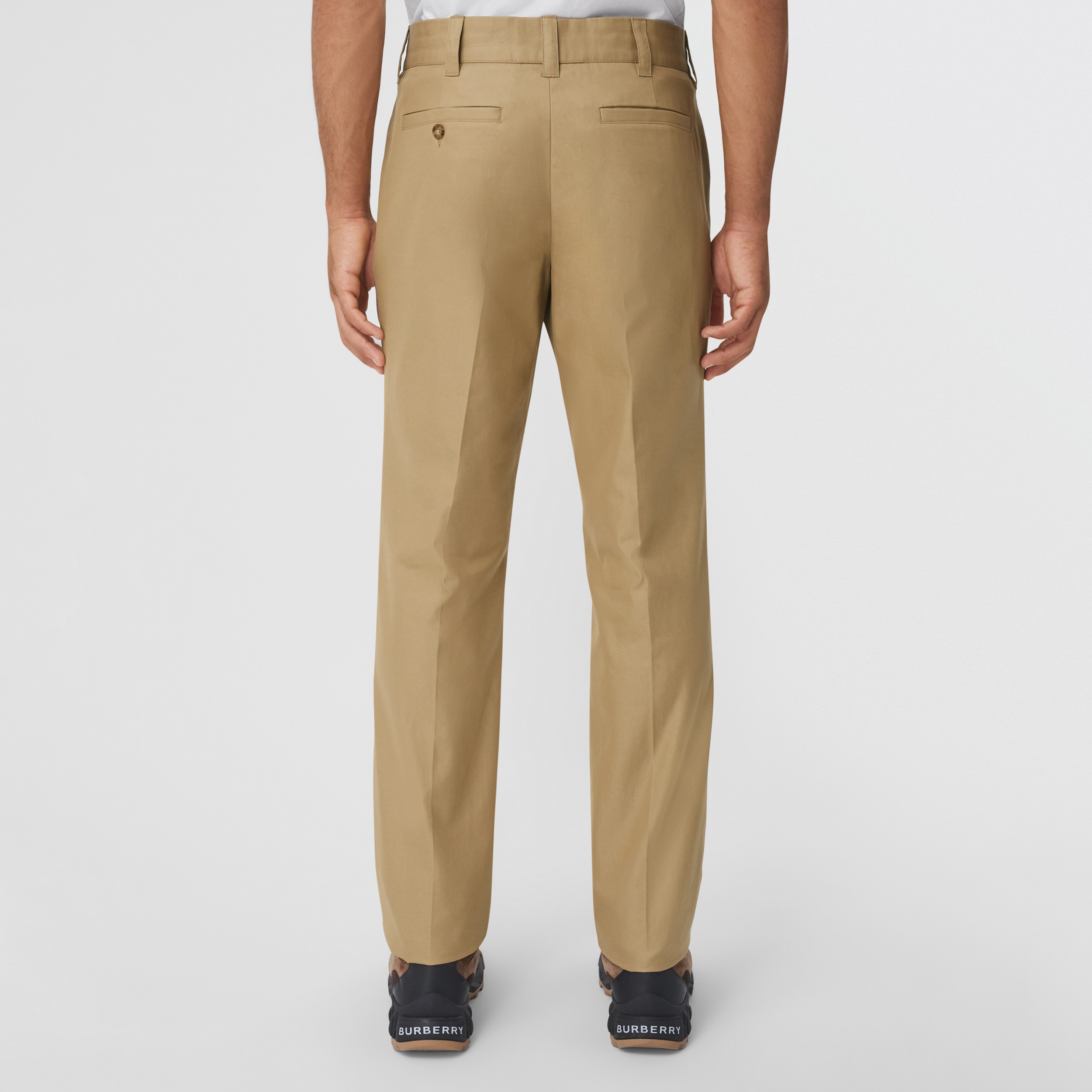 Cotton Gabardine Tailored Trousers in Toasted Walnut - Men | Burberry® Official - 3