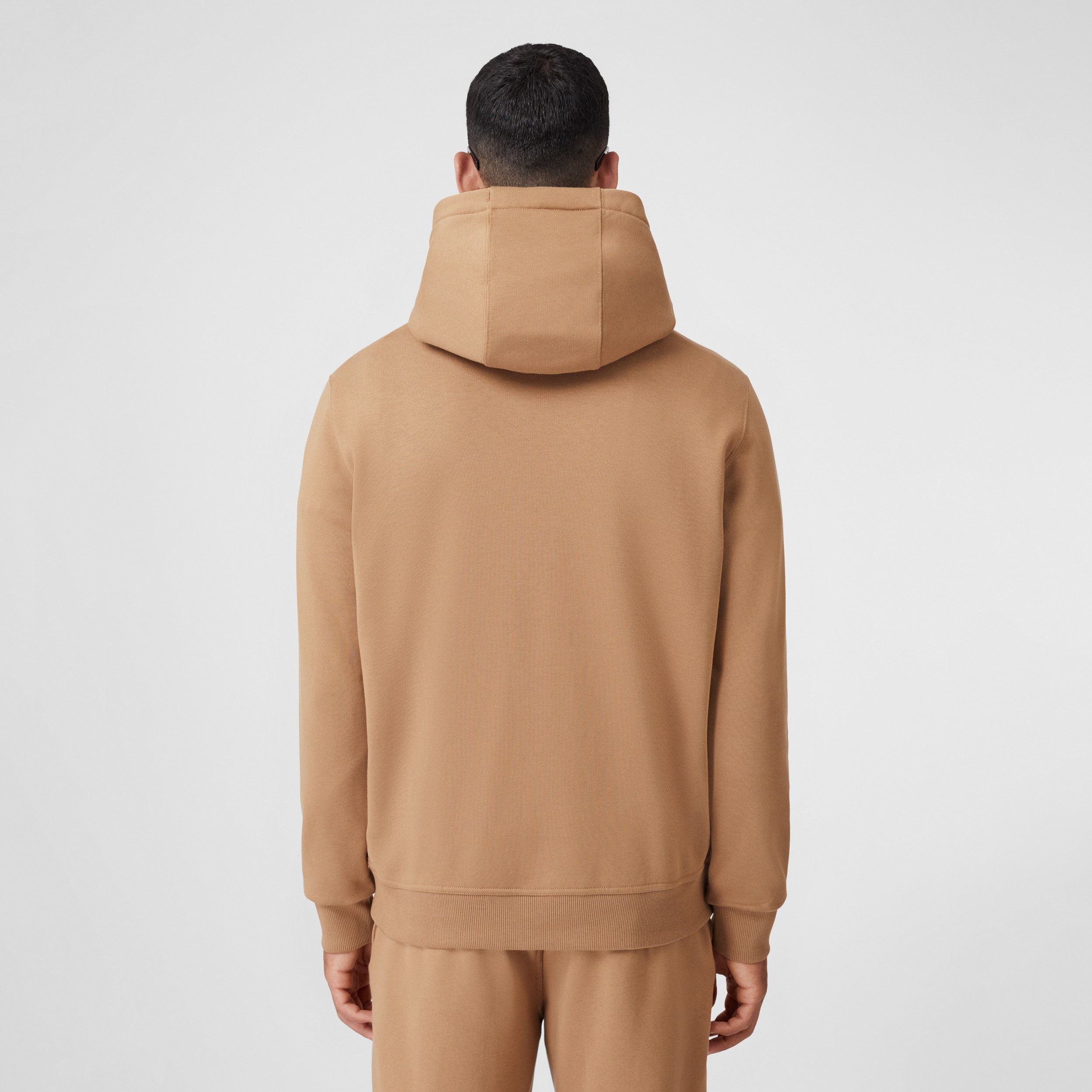 Logo Print Cotton Hoodie in Camel - Men | Burberry® Official - 3