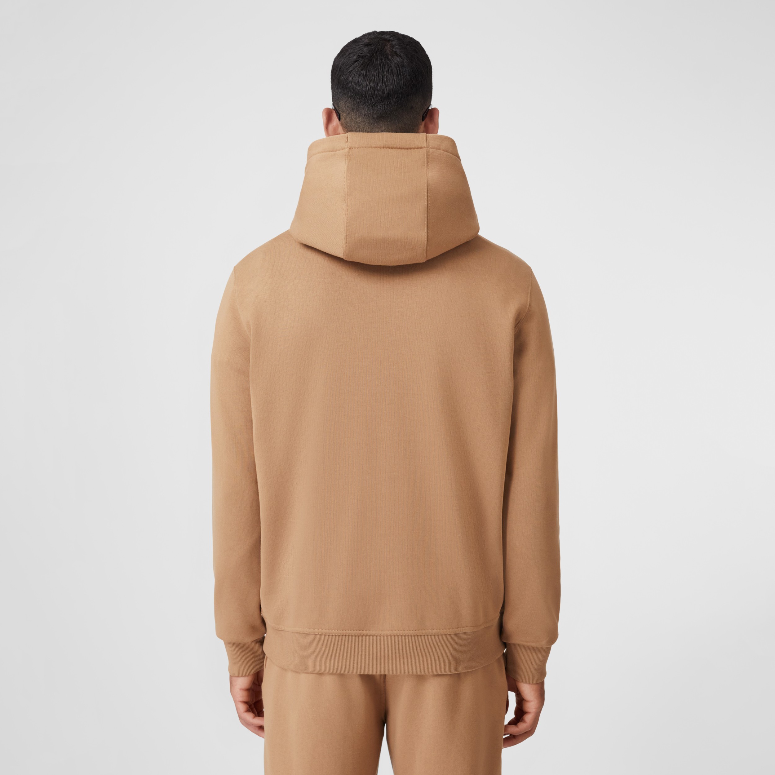 Logo Print Cotton Hoodie in Camel - Men | Burberry® Official - 3