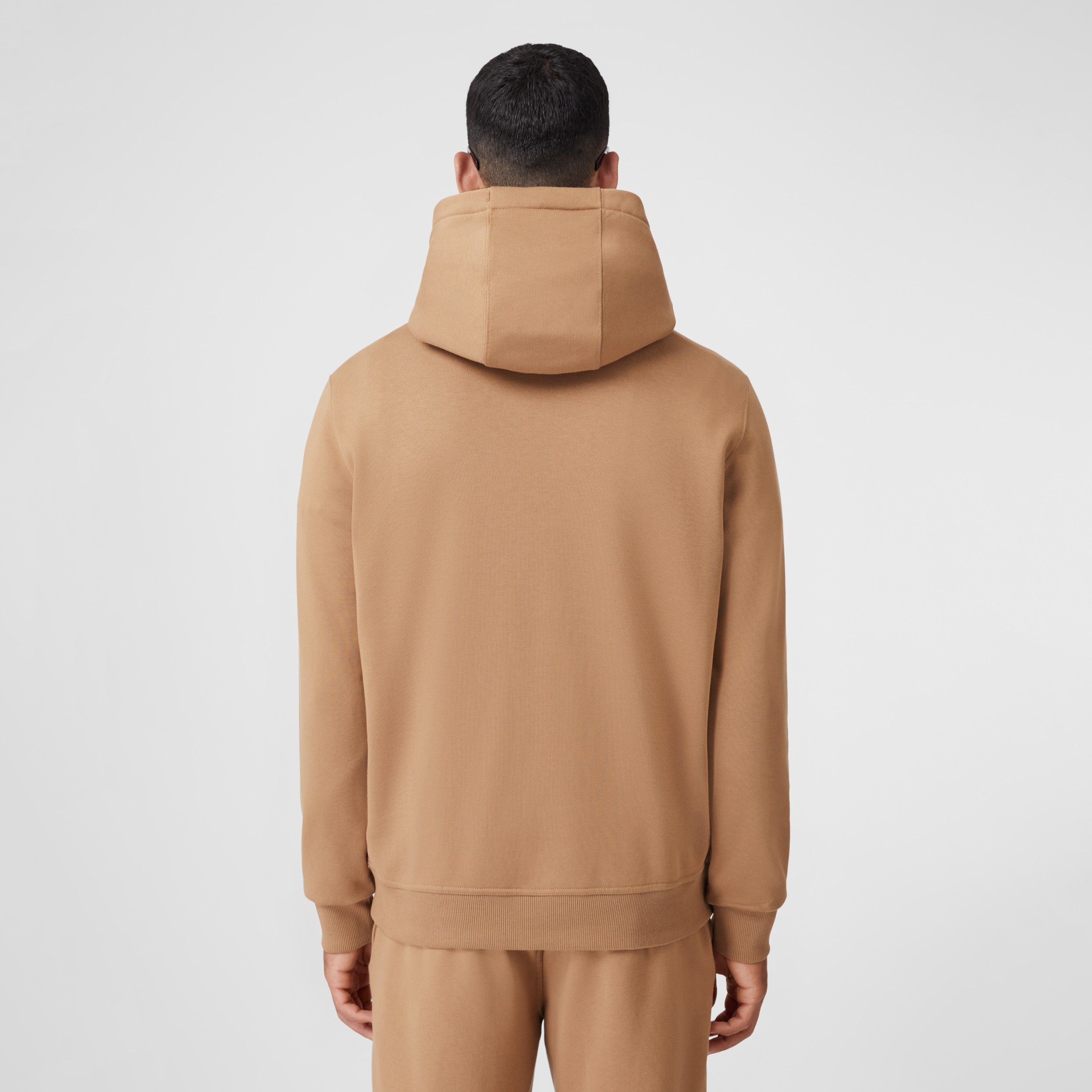 Logo Print Cotton Hoodie in Camel - Men | Burberry® Official