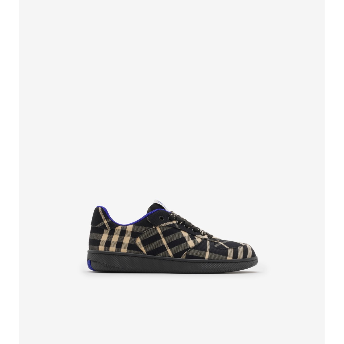 Burberry Checked Terrace Lace-up Sneakers In Black