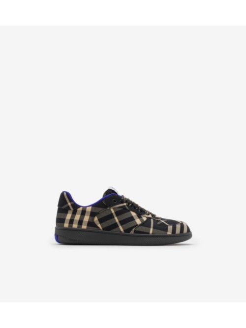 Shop Burberry Check Terrace Sneakers In Black Check