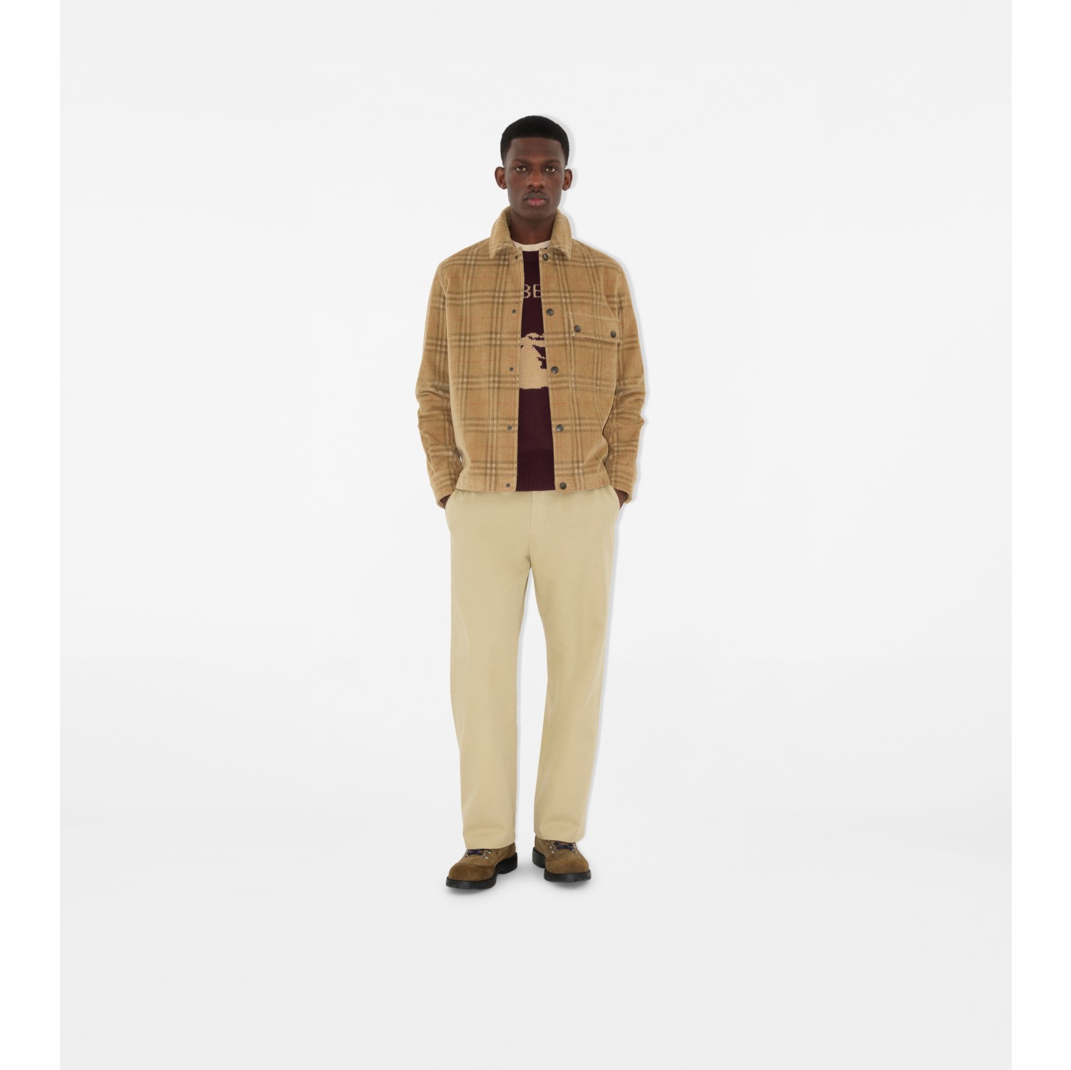 Cord-Hemdjacke in Check