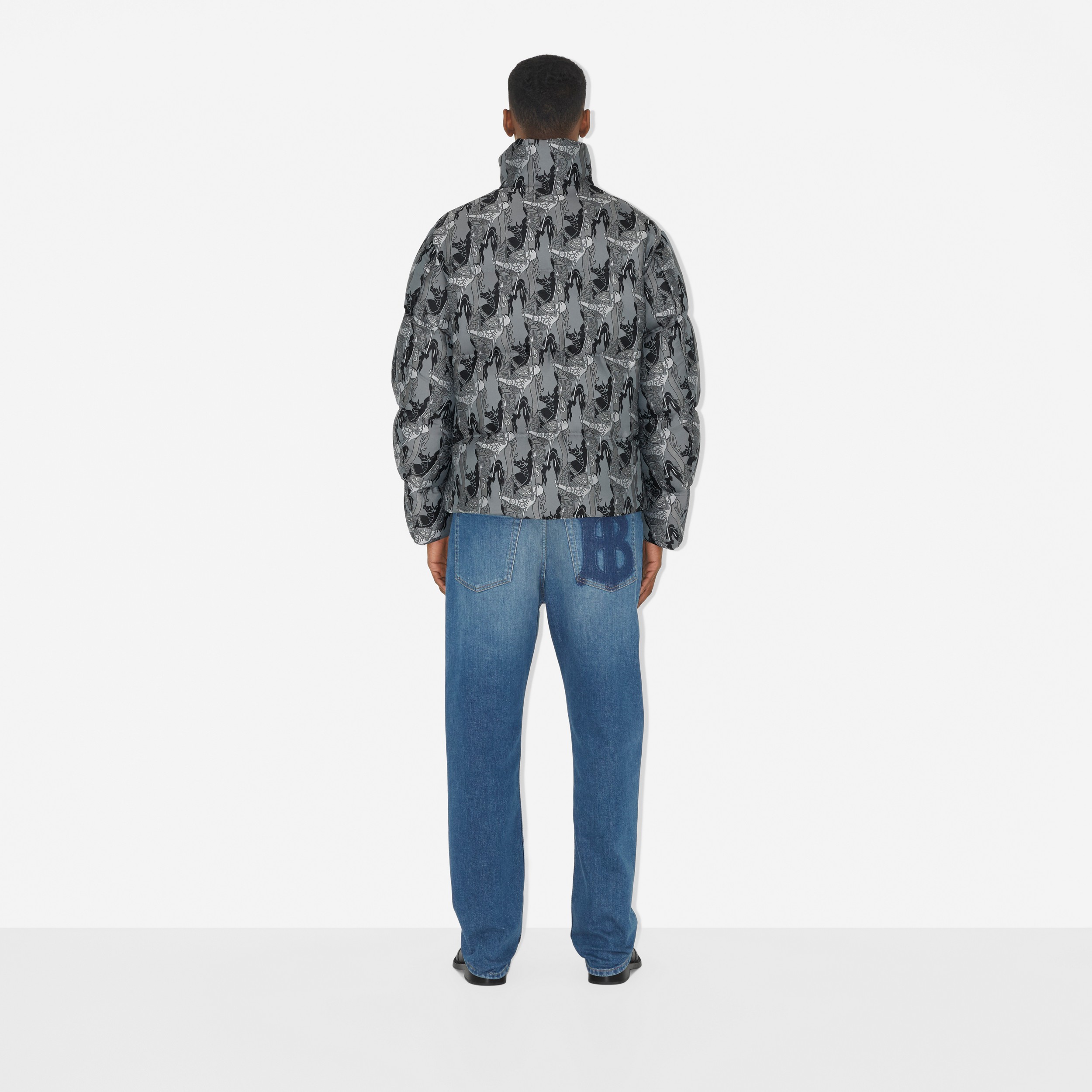 EKD Funnel Neck Puffer Jacket in Monochrome - Men | Burberry® Official - 4