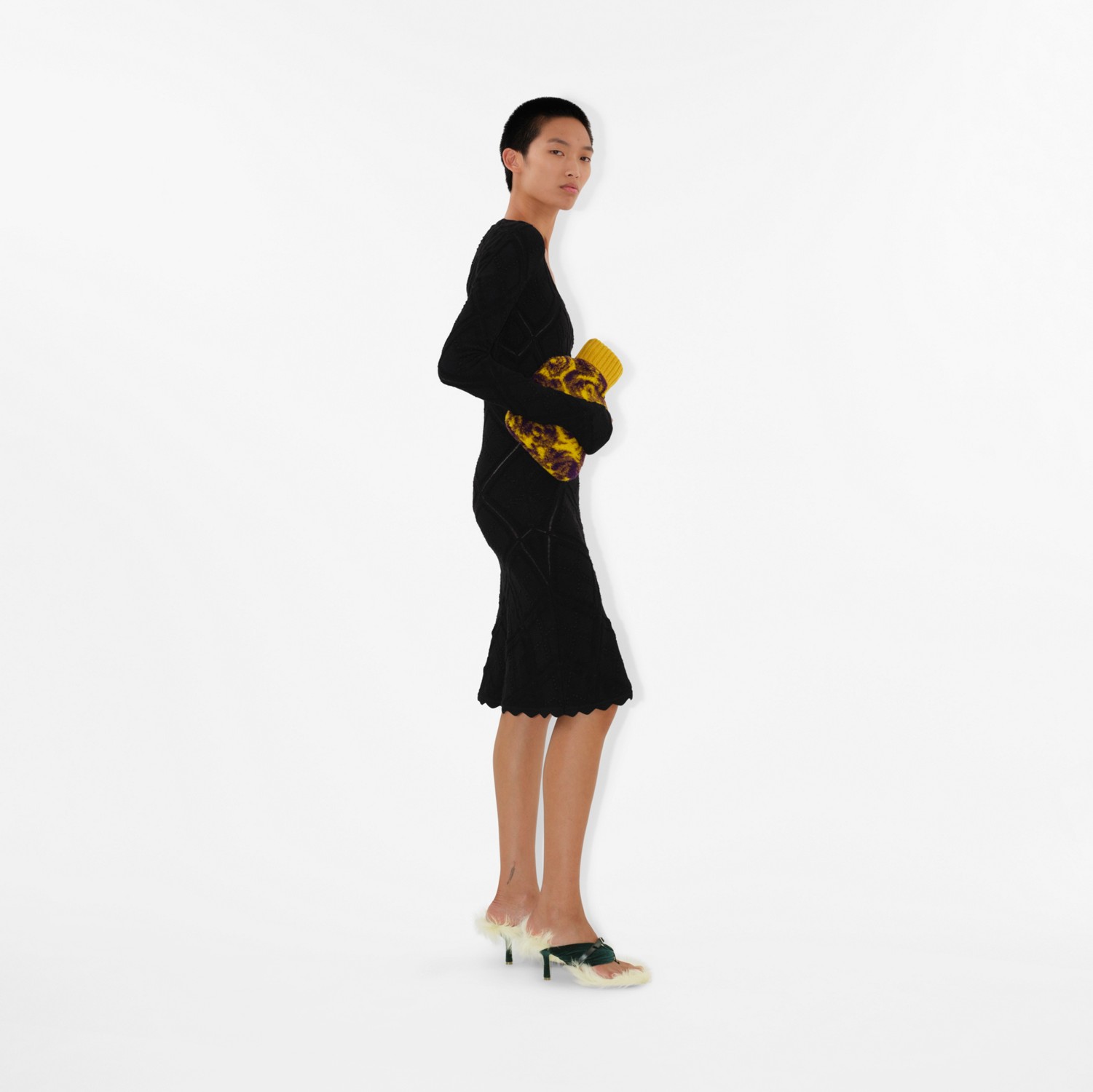 Aran Knit Dress in Black - Women | Burberry® Official