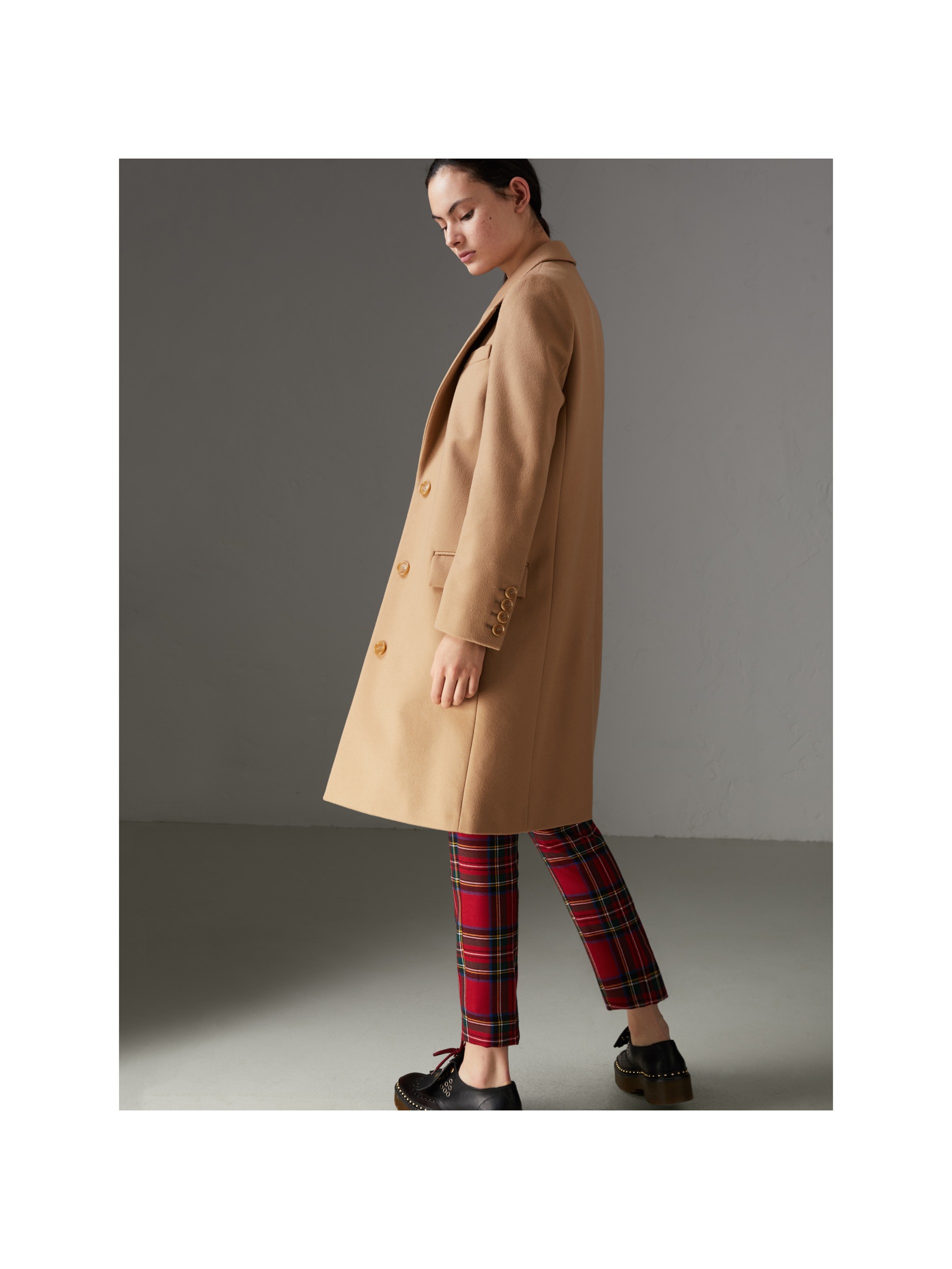 驼色 羊毛混纺量裁大衣 产品图片21