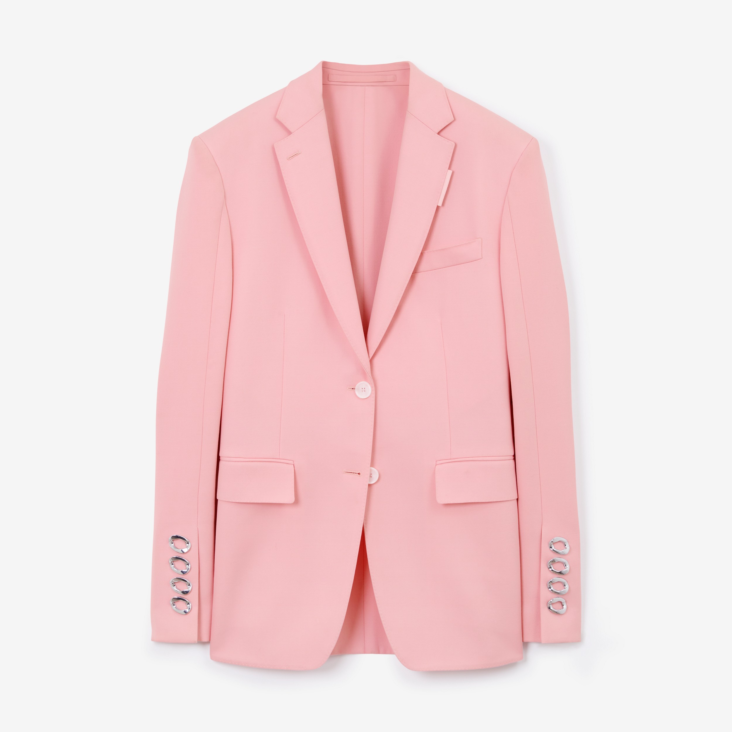 Chain-link Detail Grain de Poudre Wool Tailored Jacket in Seashell Pink - Women | Burberry® Official - 1