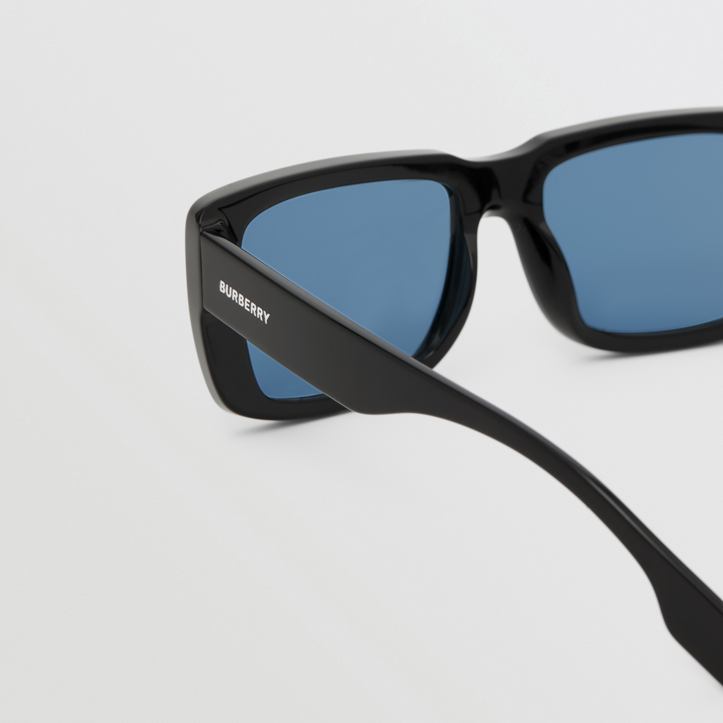 Logo Detail Rectangular Frame Sunglasses in Black/blue - Men | Burberry® Official - 2