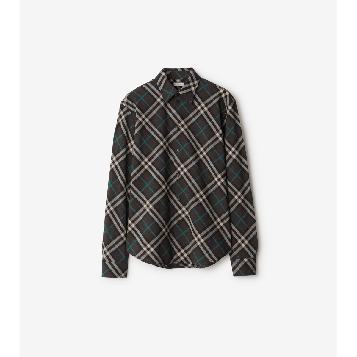 Shop Burberry Check Wool Blend Shirt In Snug