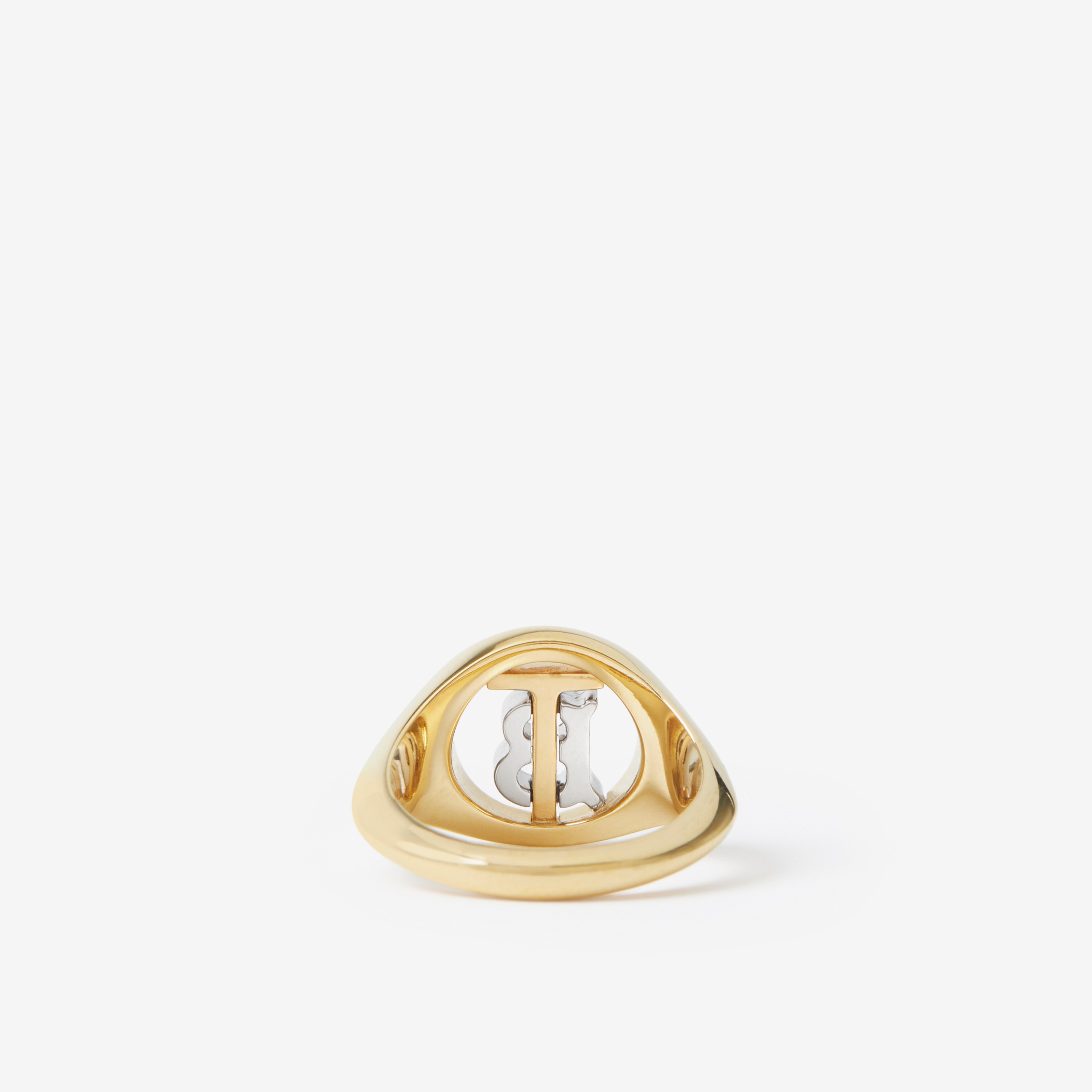 Monogram Motif Gold-plated Signet Ring in Light Gold/palladium - Women | Burberry® Official - 2