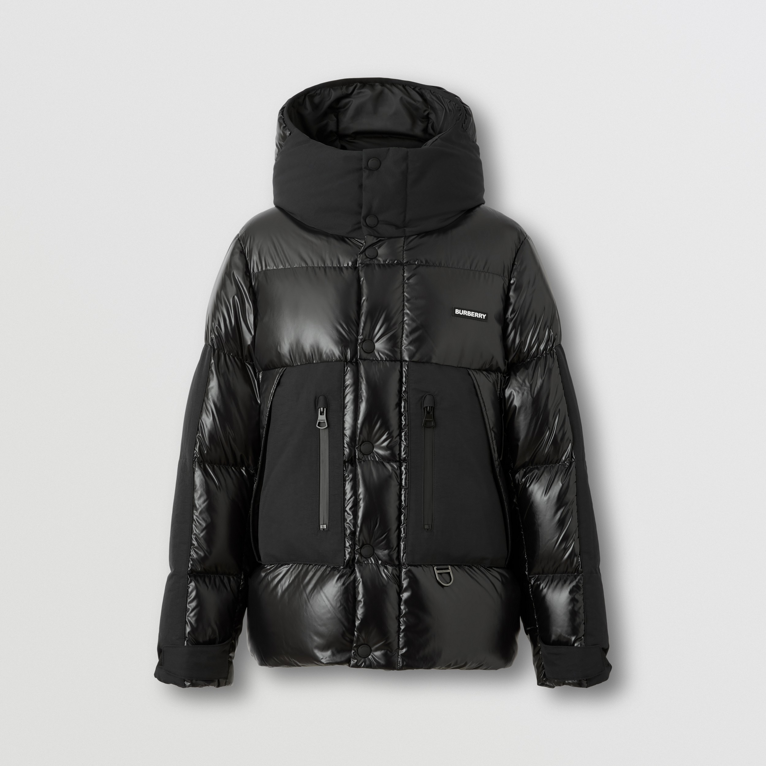 Logo Print Nylon Oversized Hooded Puffer Jacket in Black - Men | Burberry® Official - 4