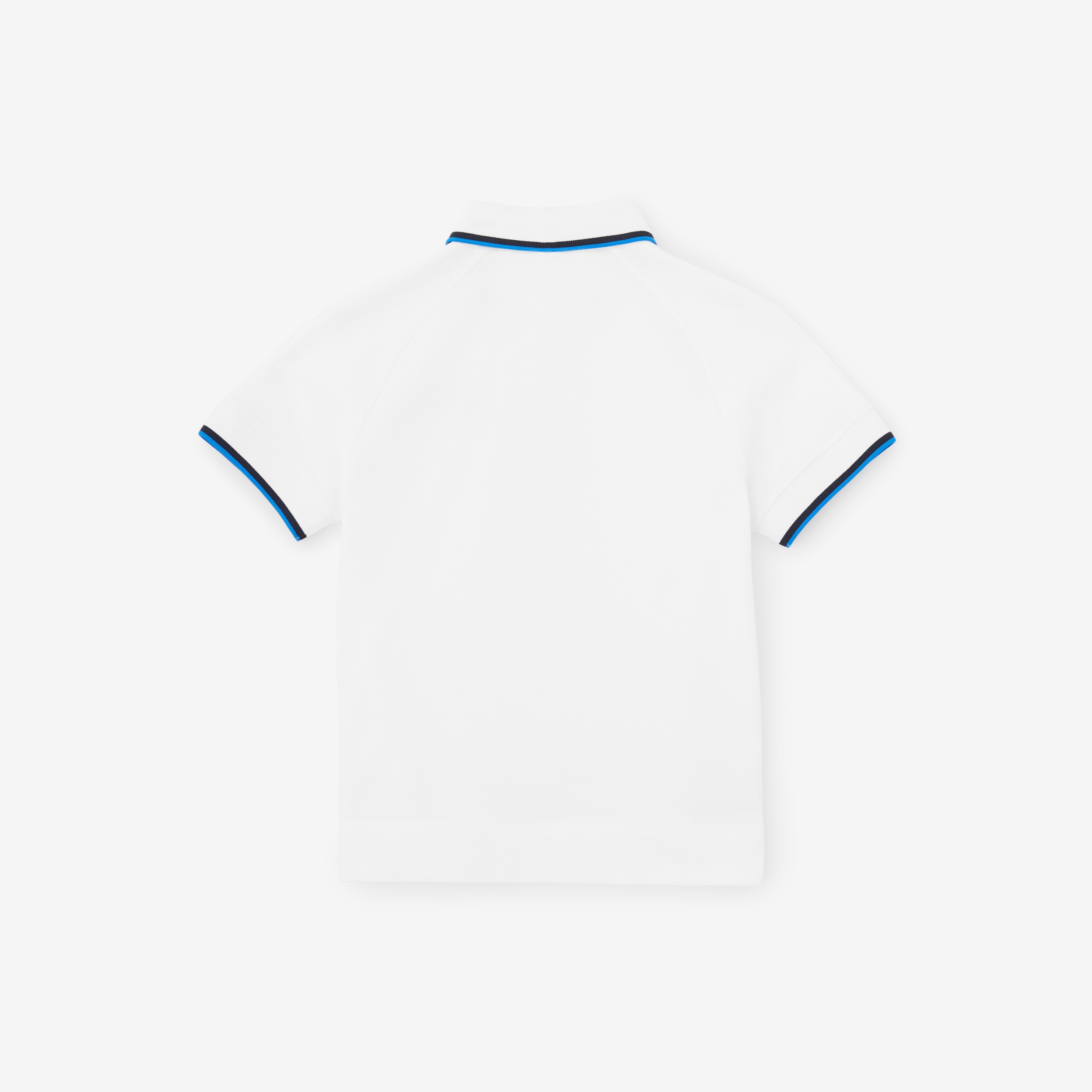 Logo Script Print Cotton Piqué Polo Shirt in White | Burberry® Official - 2