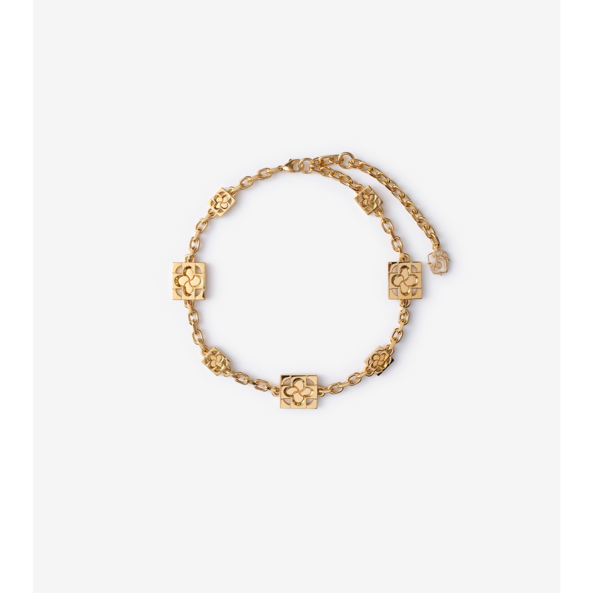 Shop Burberry Rose Monogram Necklace In Gold