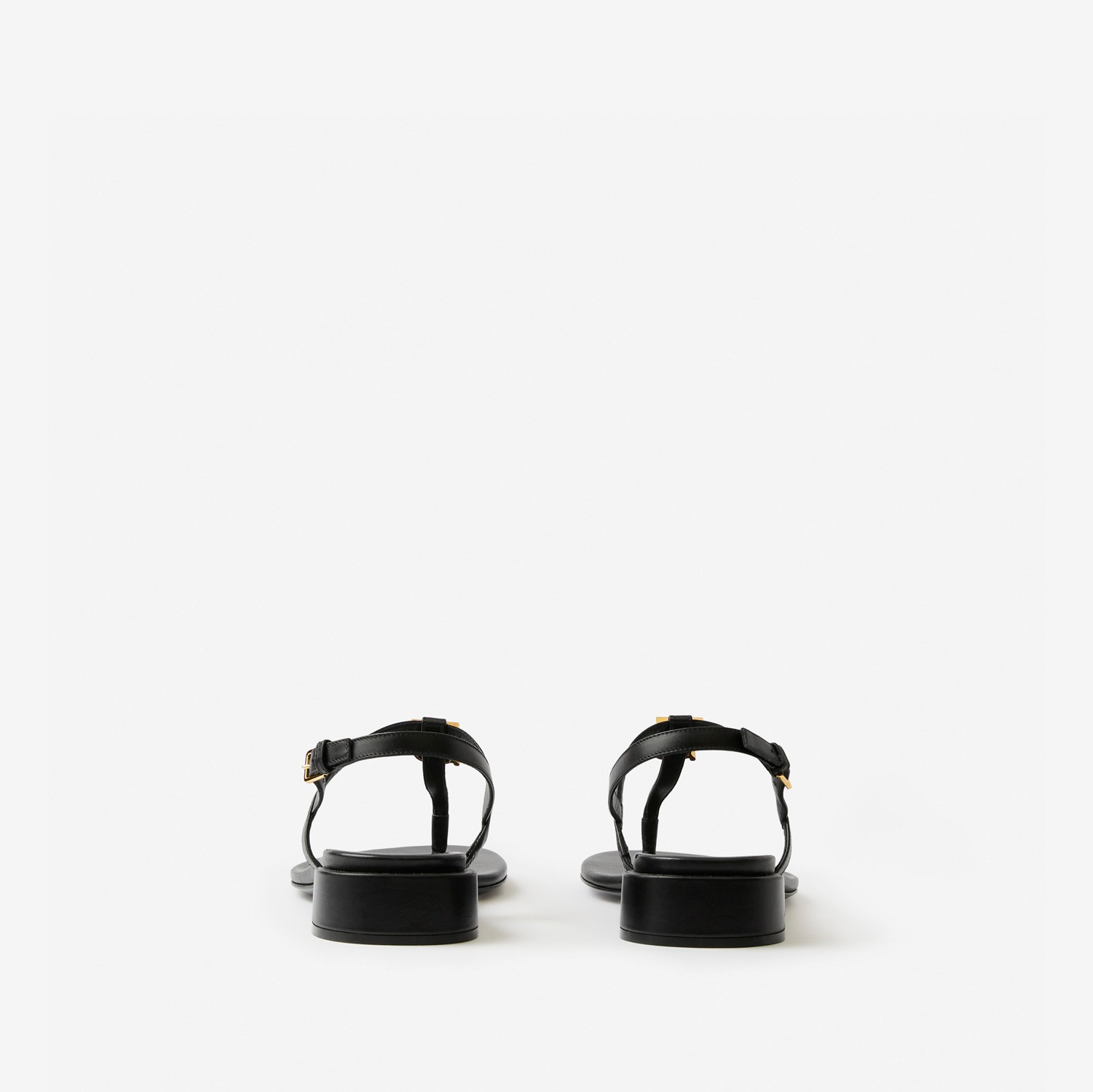 Sandalias en piel con motivo de monograma (Negro) - Mujer | Burberry® oficial