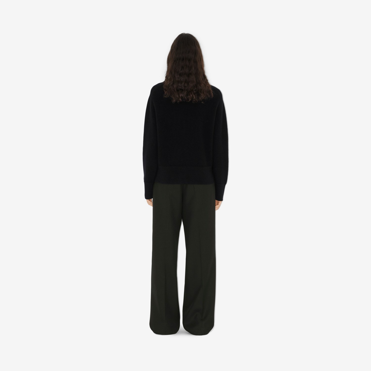 Pull en laine et cachemire EKD (Noir) - Femme | Site officiel Burberry®