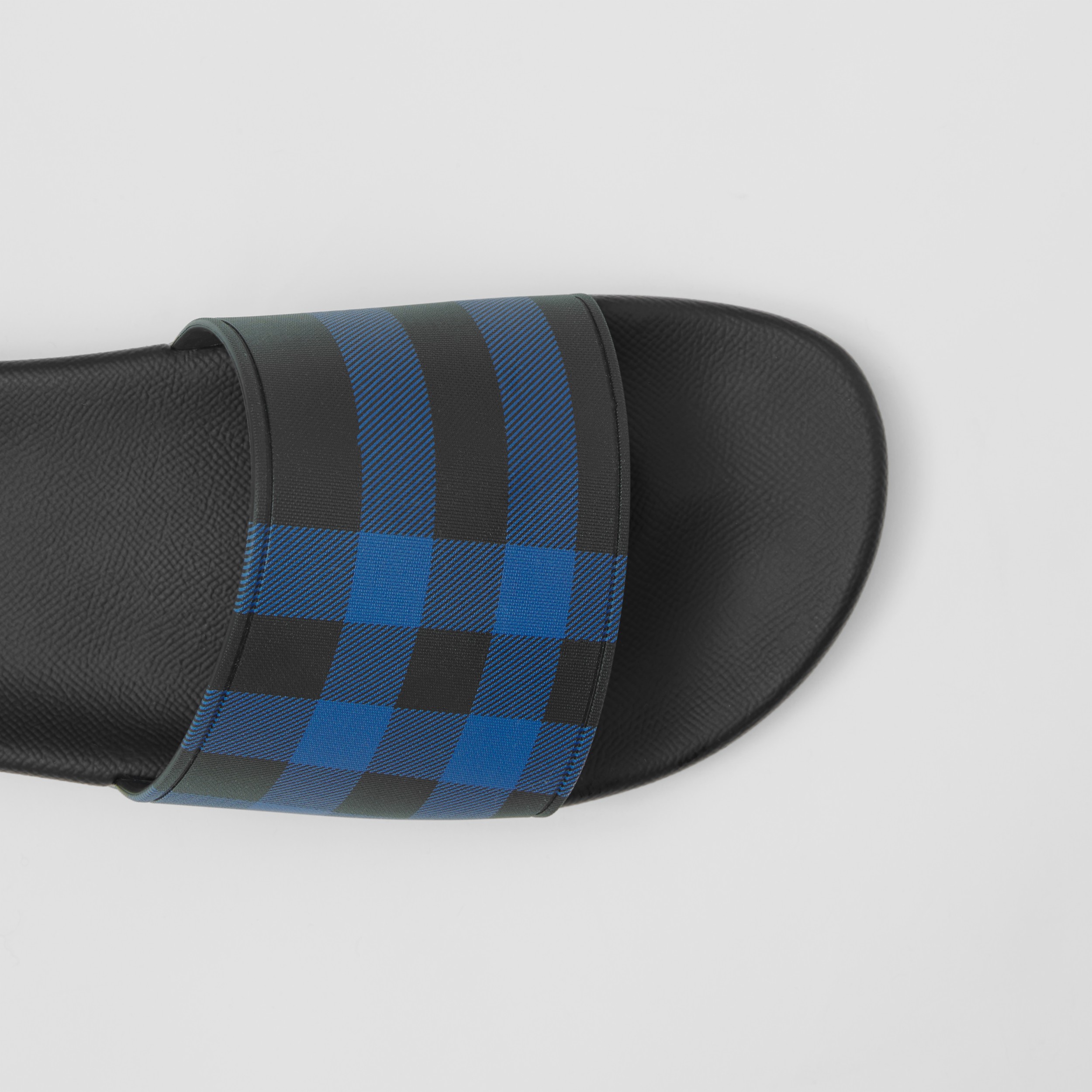 Check Print Slides in Deep Royal Blue - Men | Burberry® Official