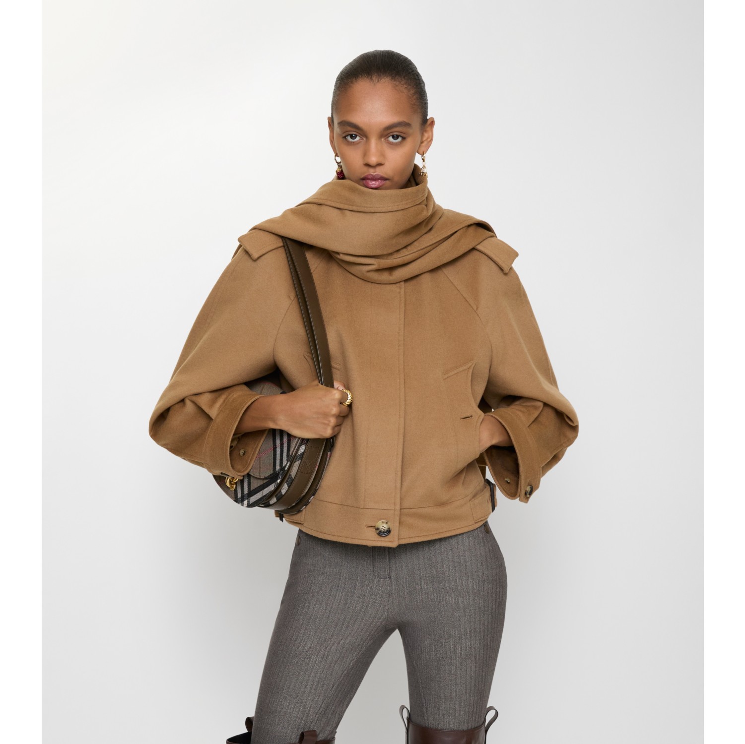 Detachable Scarf Cashmere Jacket