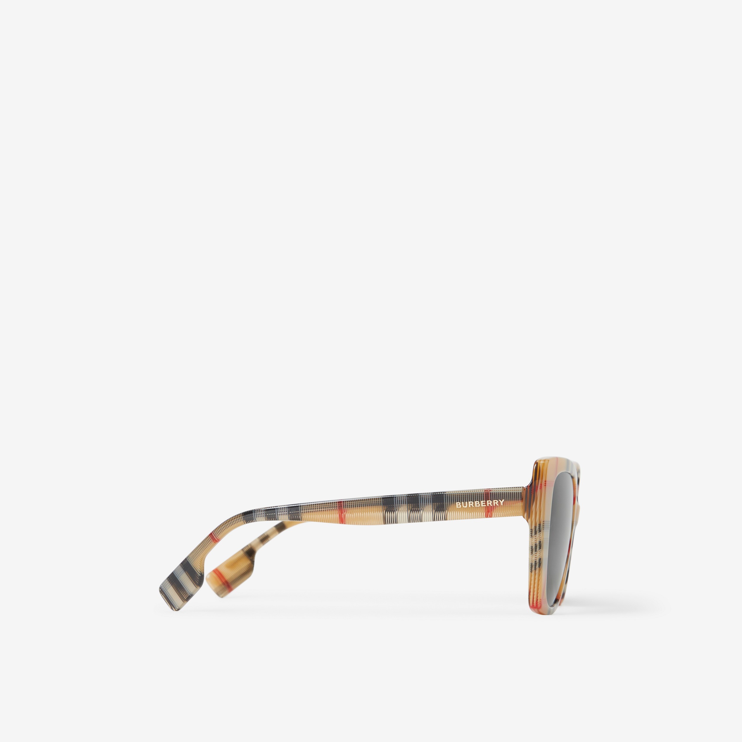 Gafas de sol oversize con montura de ojo de gato y Check (Beige) - Mujer | Burberry® oficial - 2