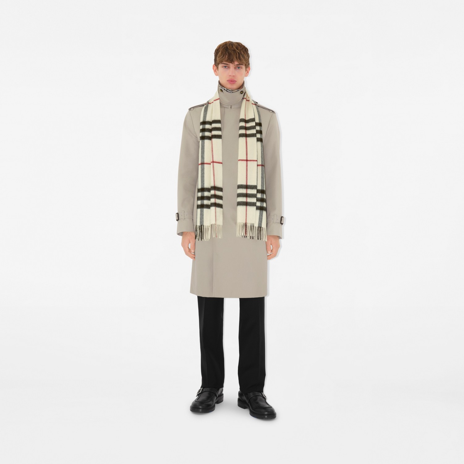 チェック カシミアスカーフ (ストーン) | Burberry®公式サイト チェック カシミアスカーフ (ストーン) | Burberry®公式サイト