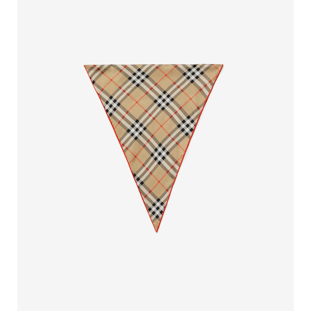 Shop Burberry Check Silk Scarf In Sand