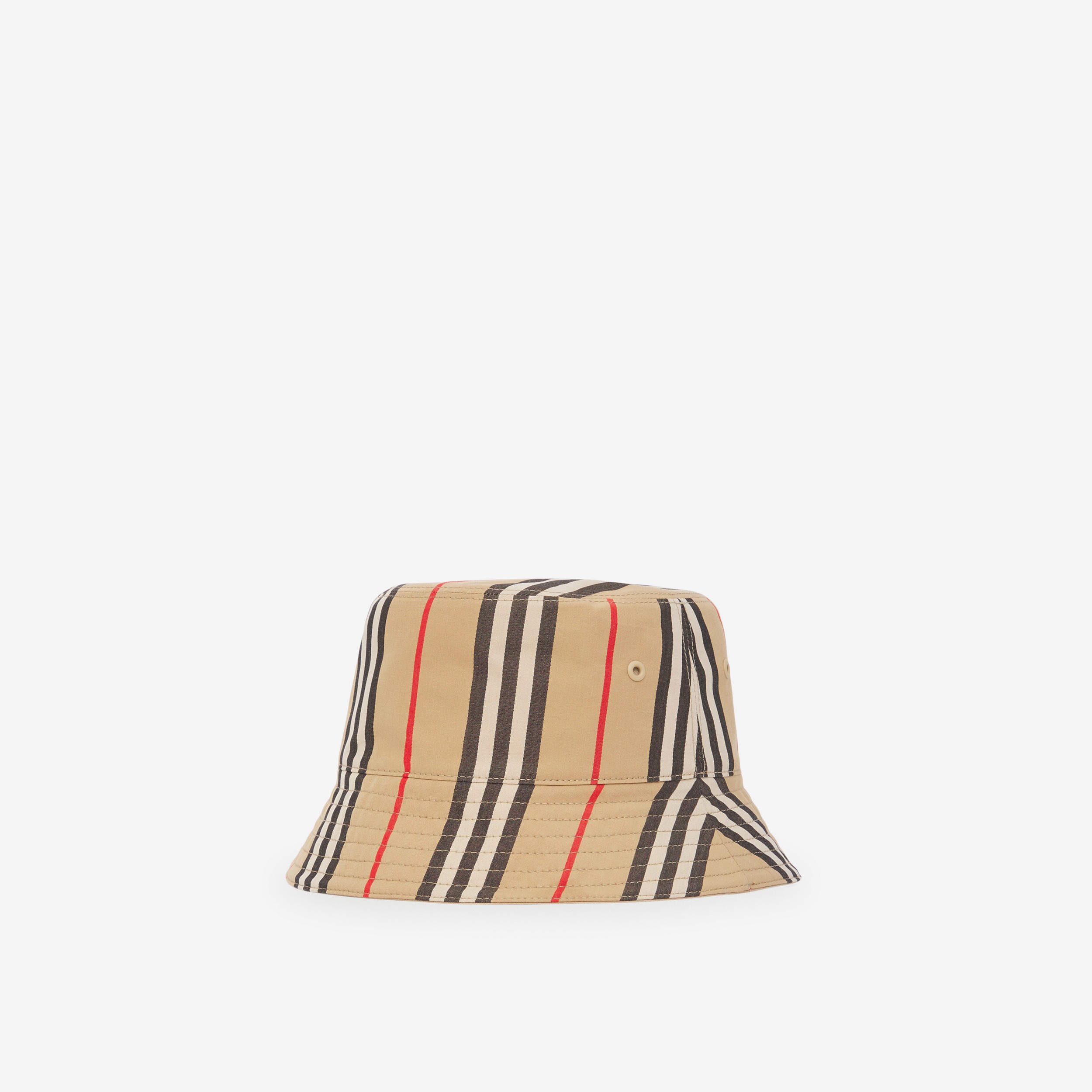 Reversible Icon Stripe Cotton Bucket Hat in Archive Beige/soft Fawn | Burberry® Official - 2