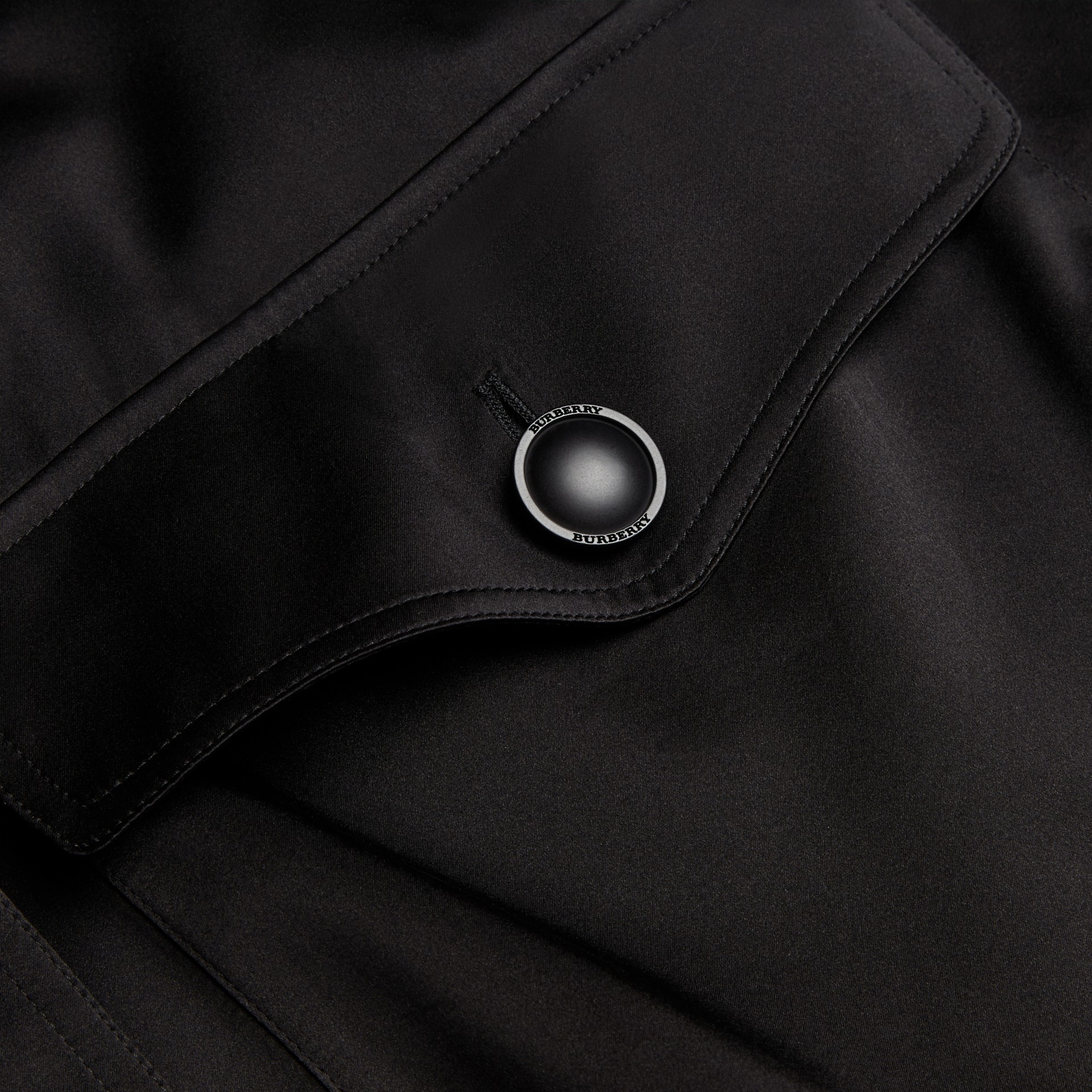 Check Undercollar Silk Field Jacket in Black - Women | Burberry United ...