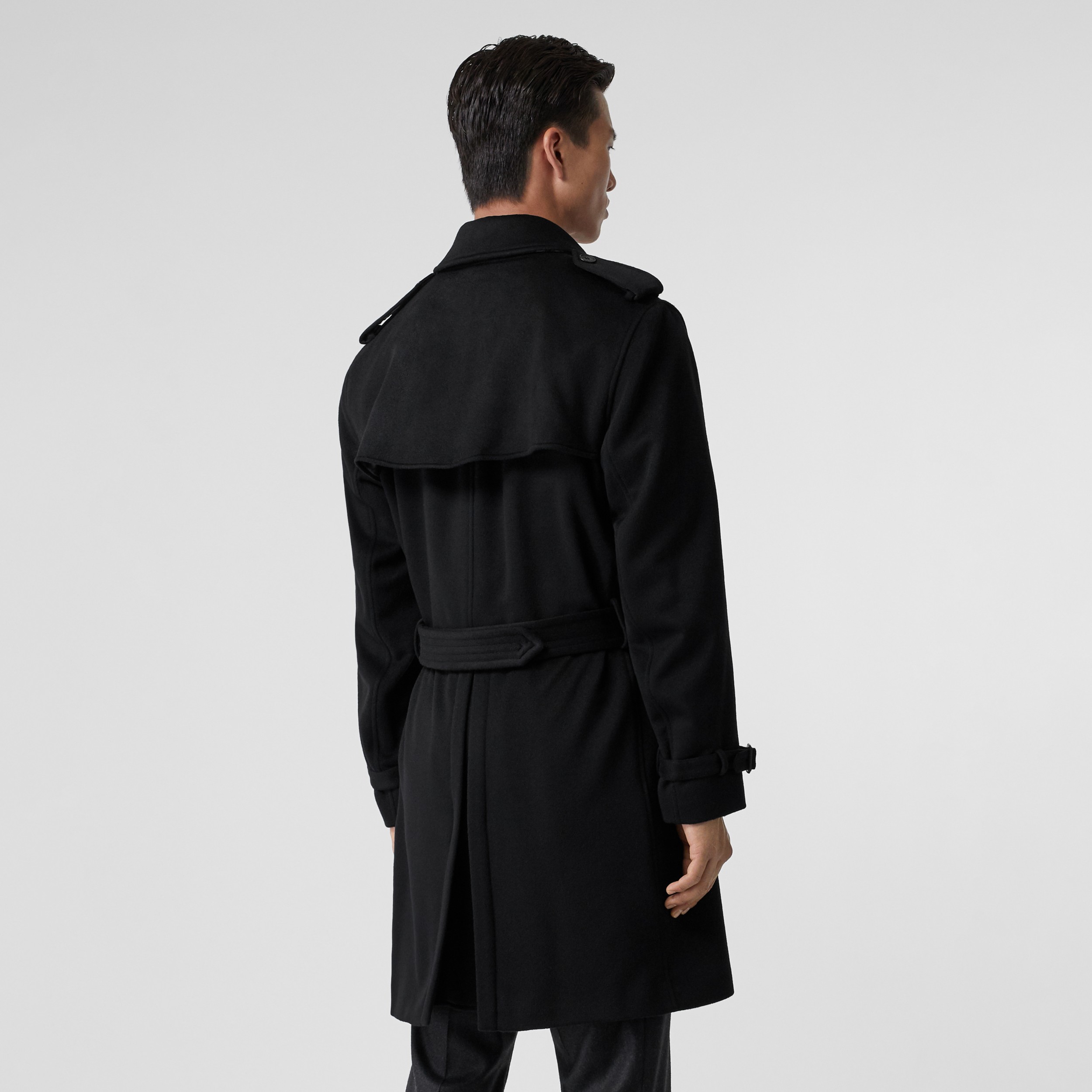 Cashmere Trench Coat In Black Men Burberry United States 3950