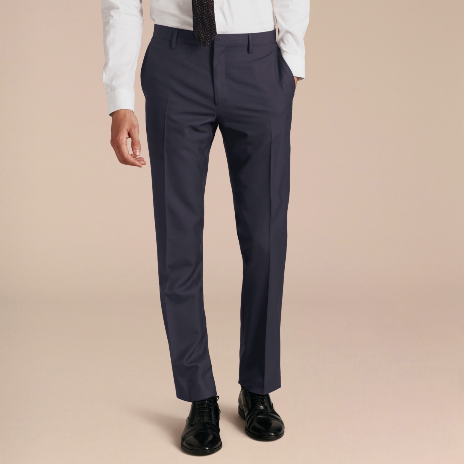 Modern Fit Wool Trousers Navy | Burberry
