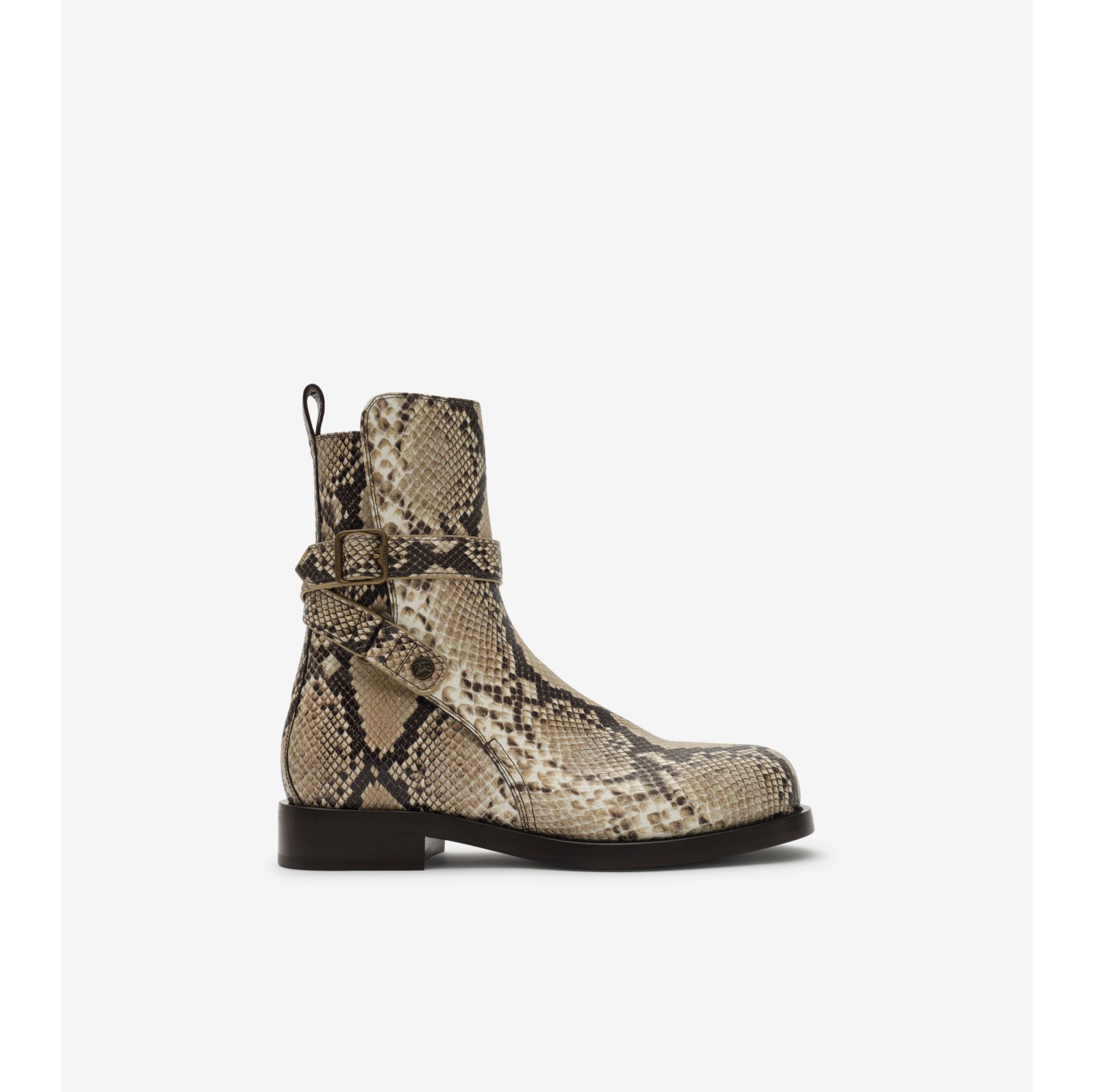 Python-print Leather Ledger Boots​​